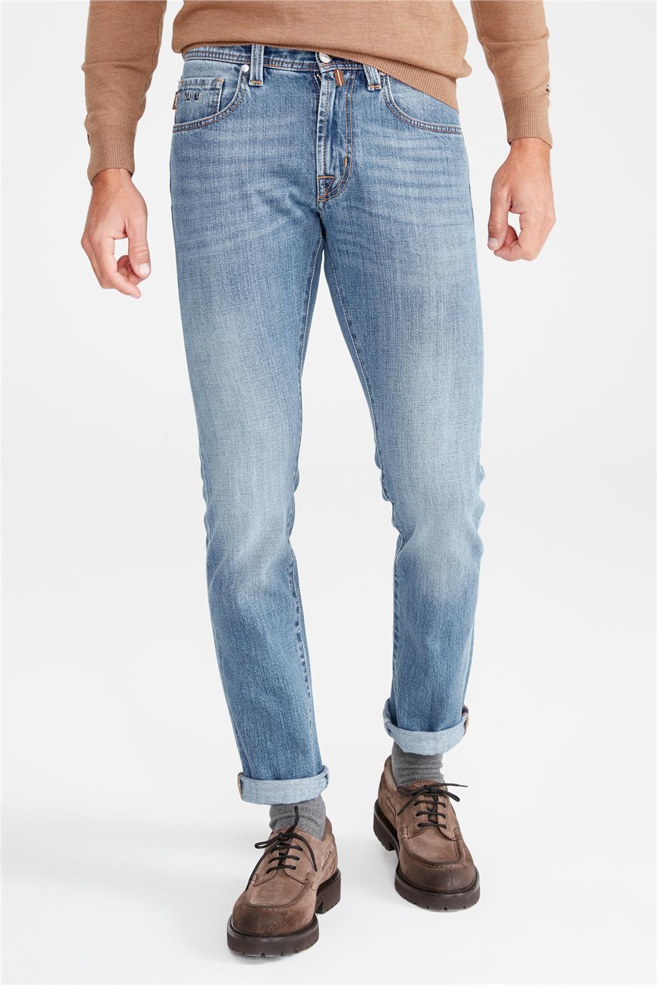 Açık Mavi Vintage Denim Pantolon