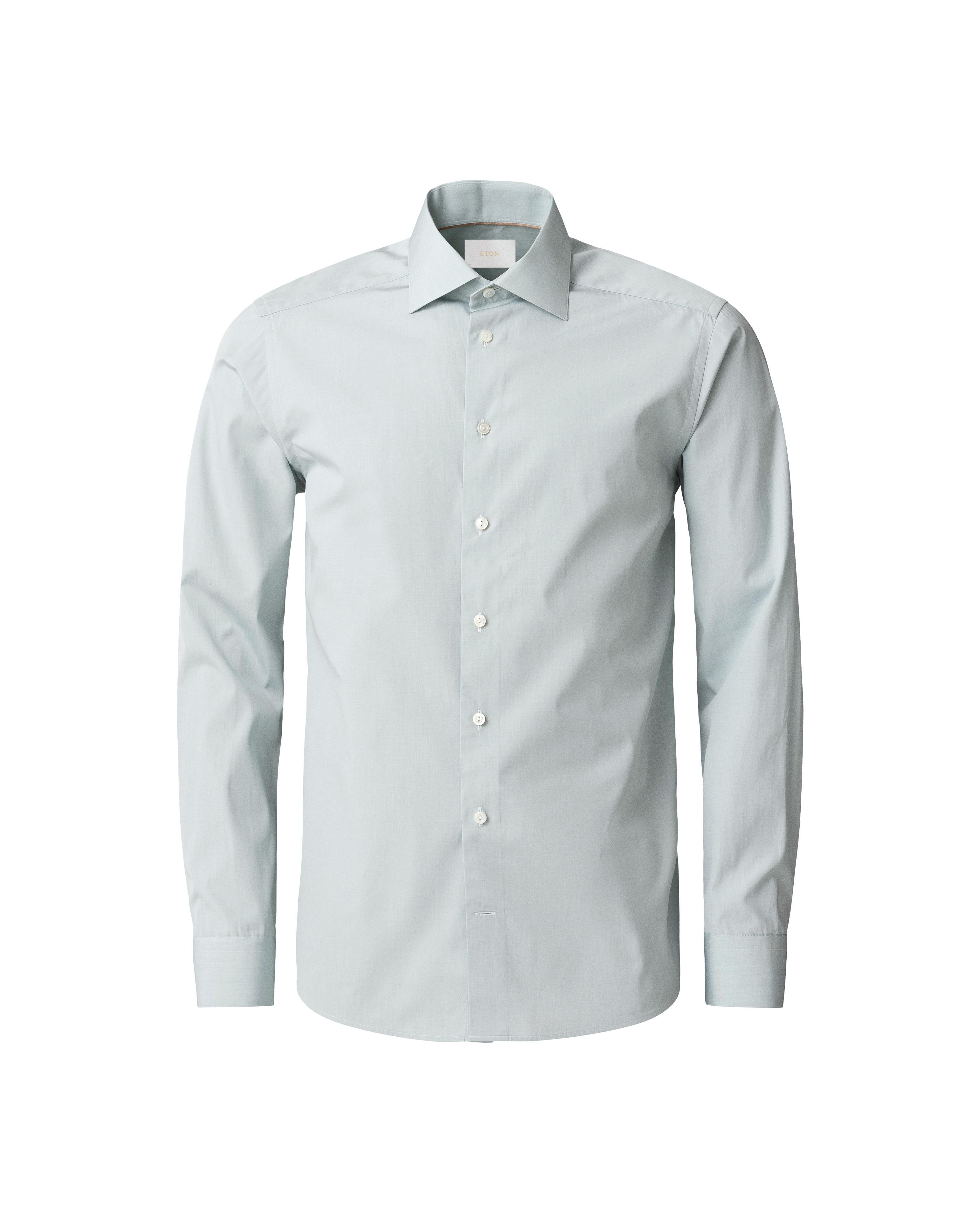 Açık Yeşil Contemporary Elevated Poplin Gömlek