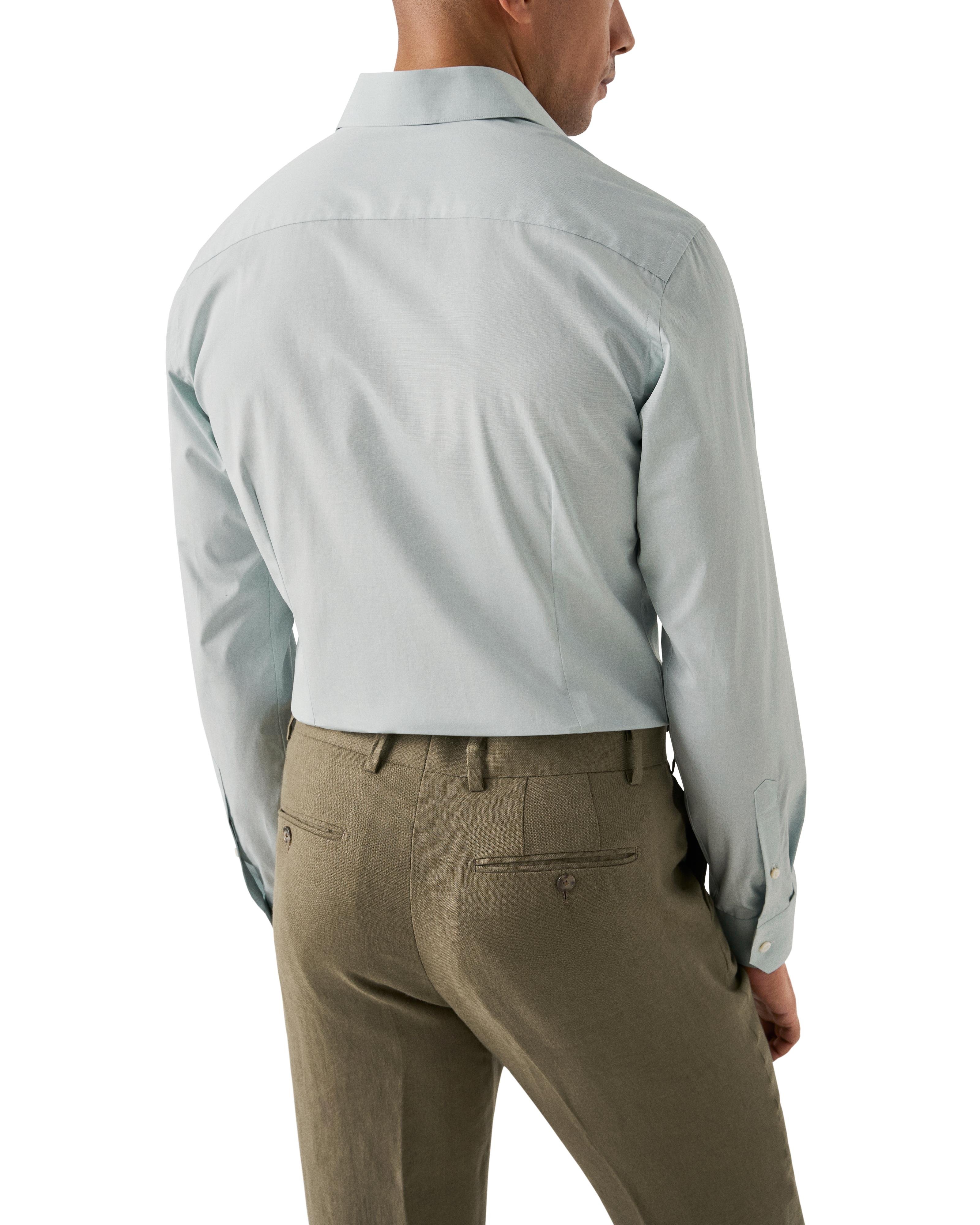 Açık Yeşil Contemporary Elevated Poplin Gömlek