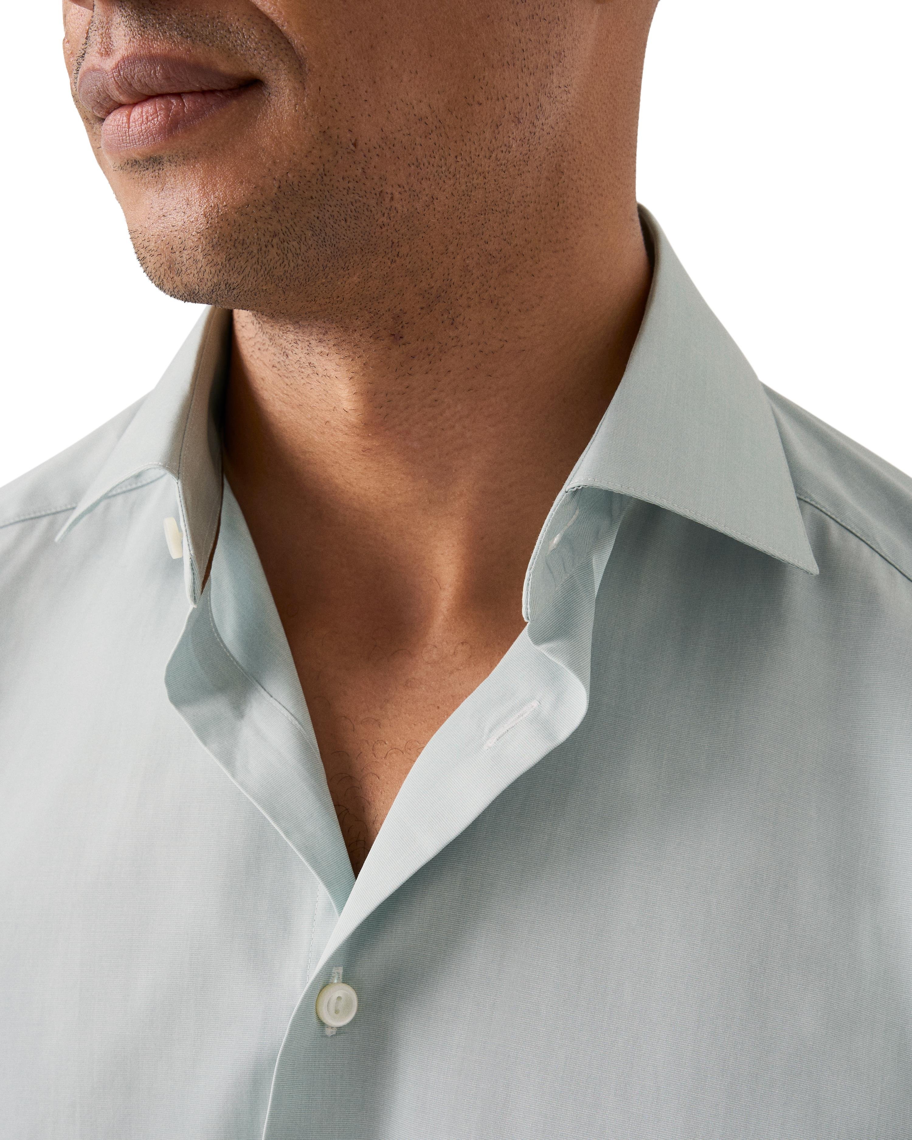 Açık Yeşil Contemporary Elevated Poplin Gömlek