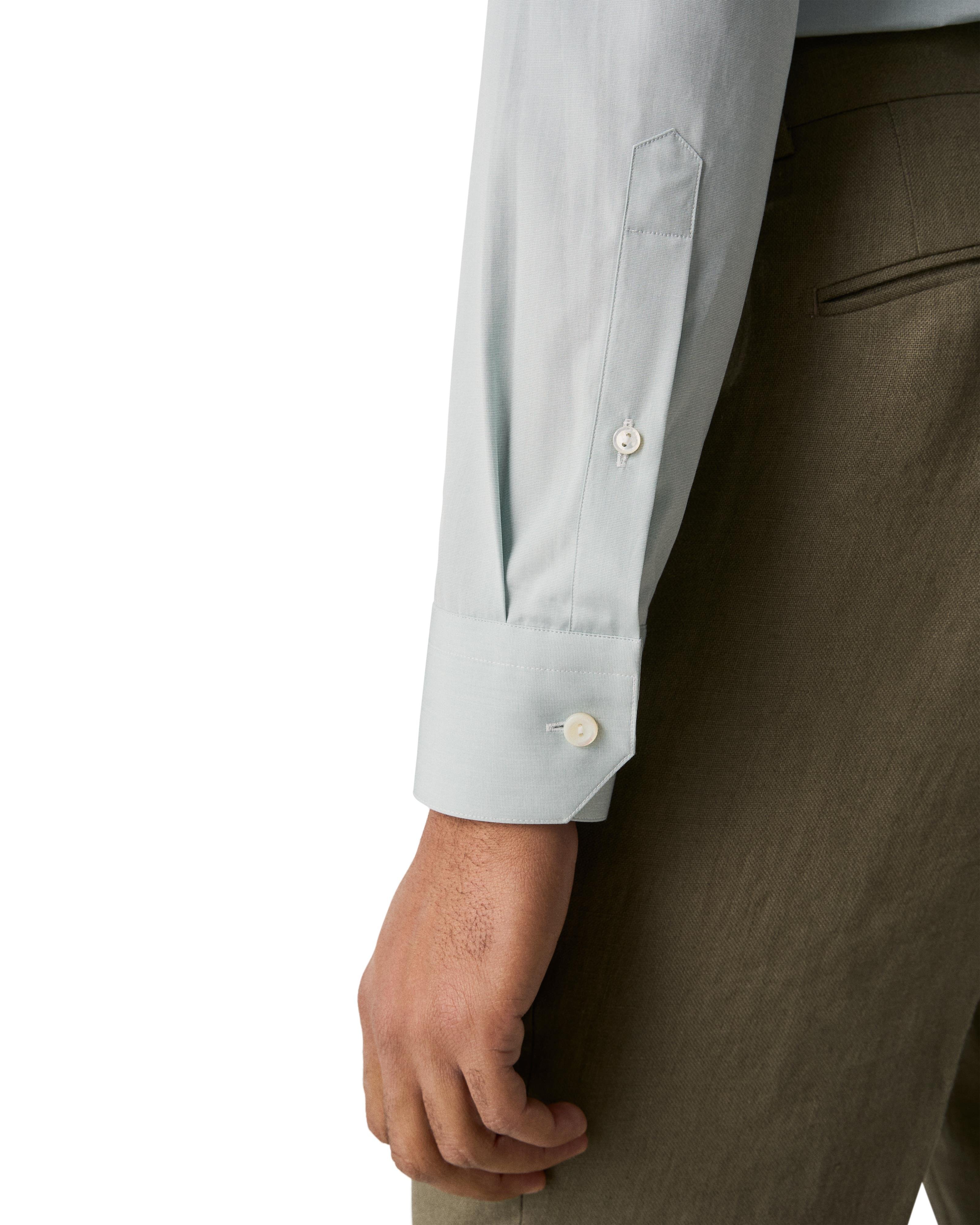 Açık Yeşil Contemporary Elevated Poplin Gömlek