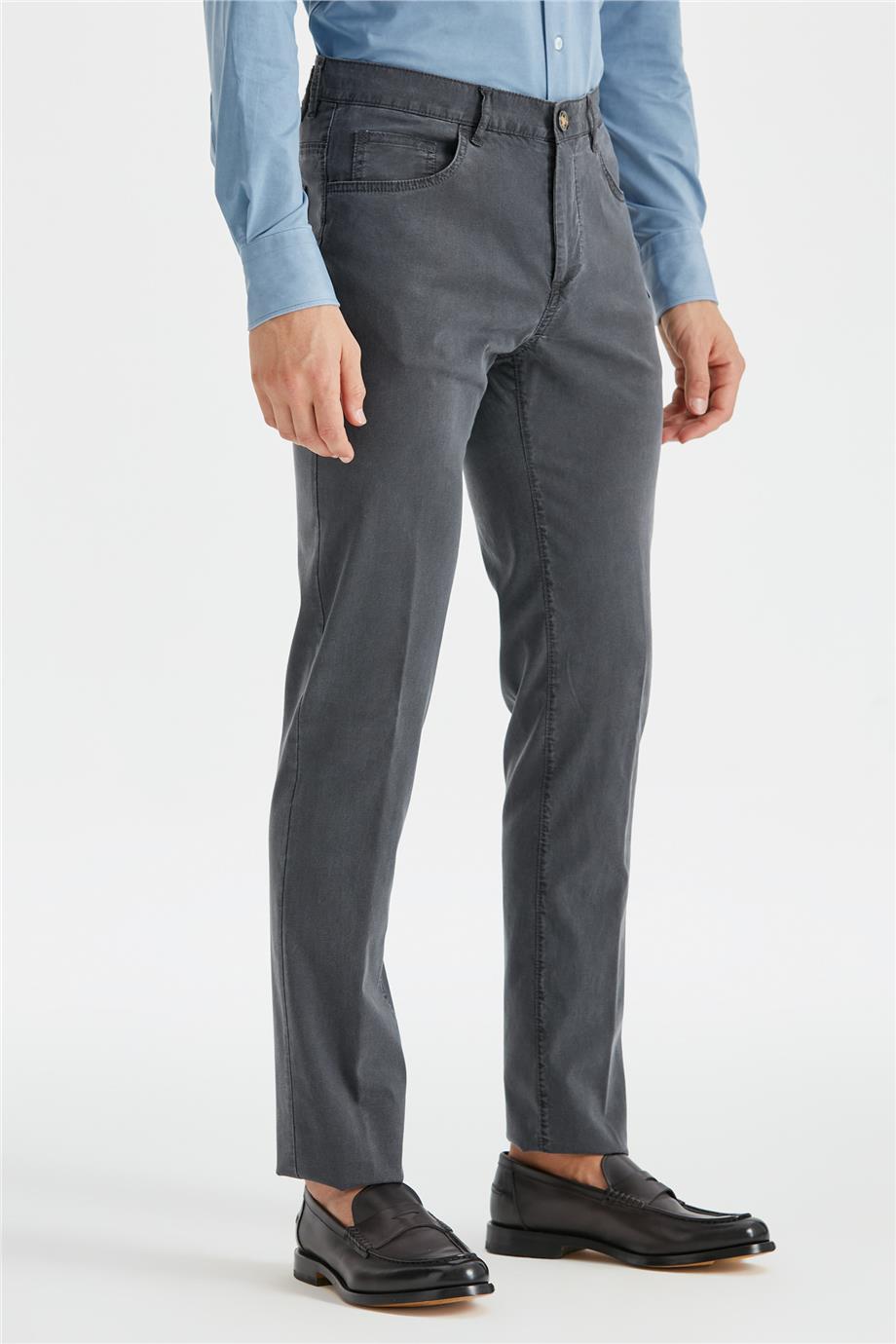 Antrasit Gri Tencel Kumaş Pantolon