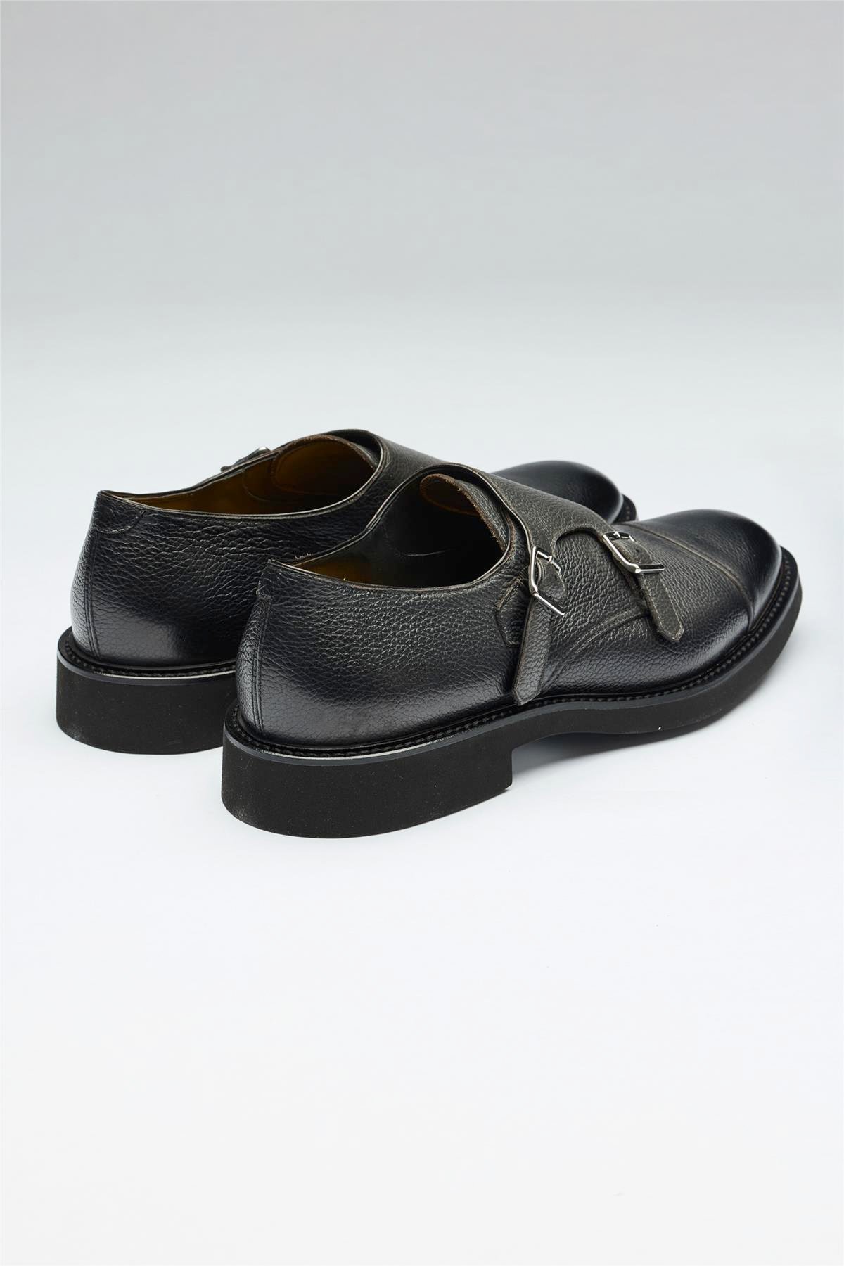 Antrasit Gri Tokalı Deri Ayakkabı