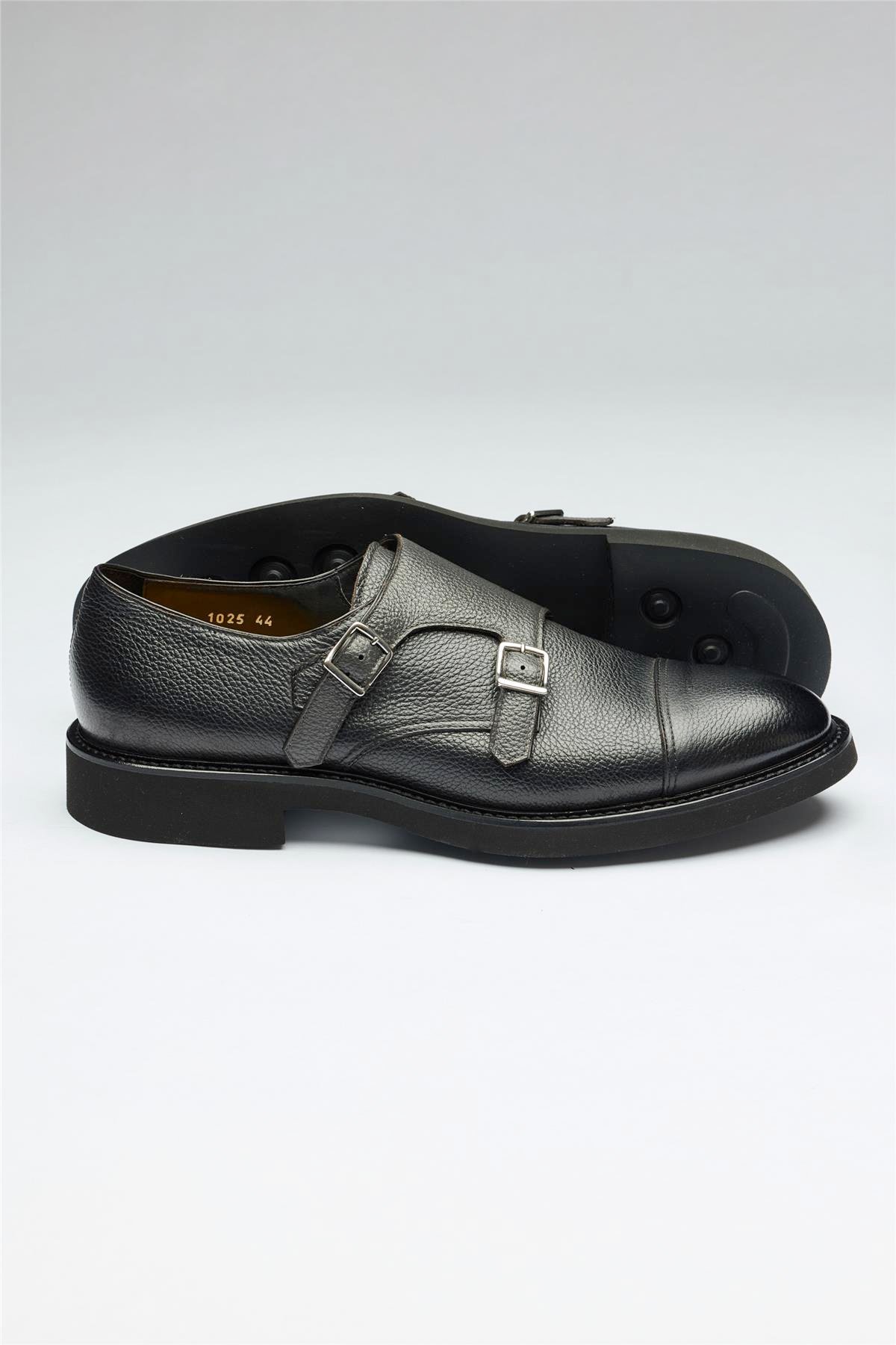 Antrasit Gri Tokalı Deri Ayakkabı