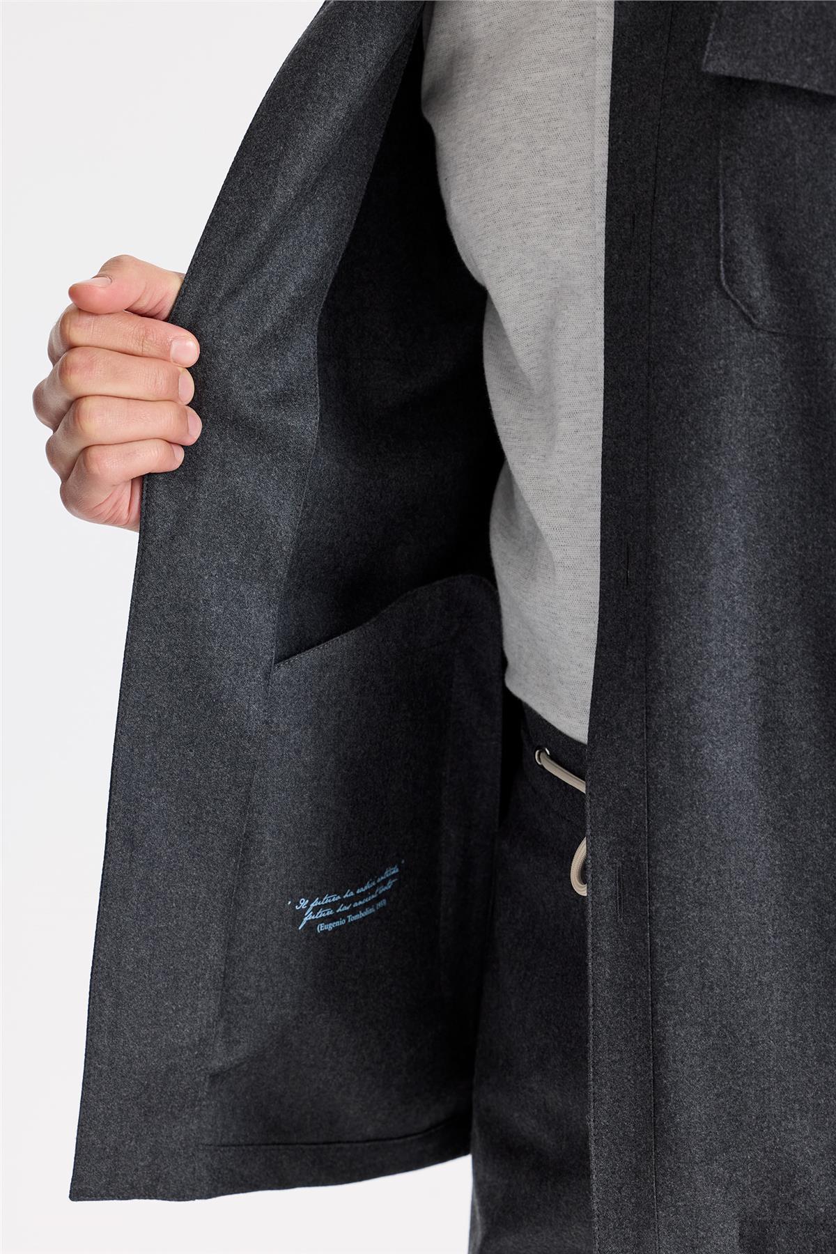 Antrasit Gri Yün Ceket