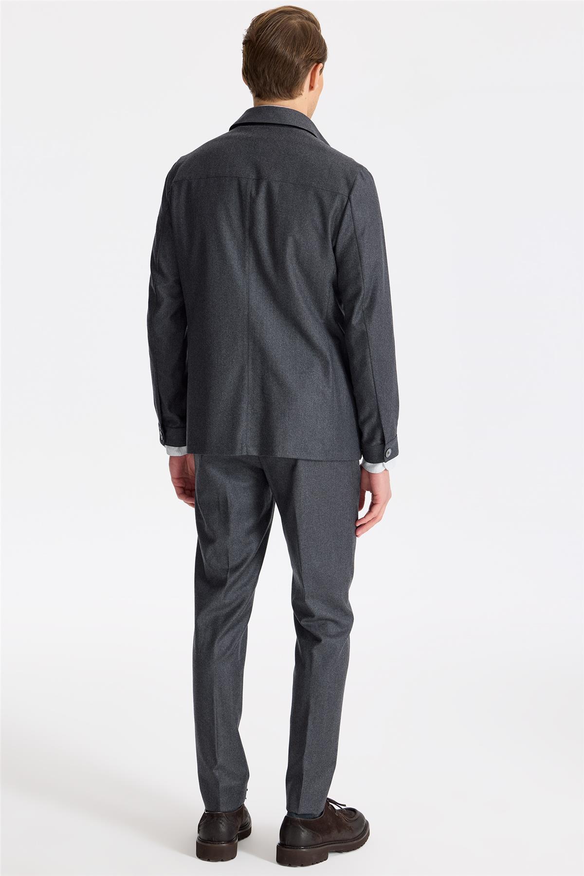 Antrasit Gri Yün Ceket