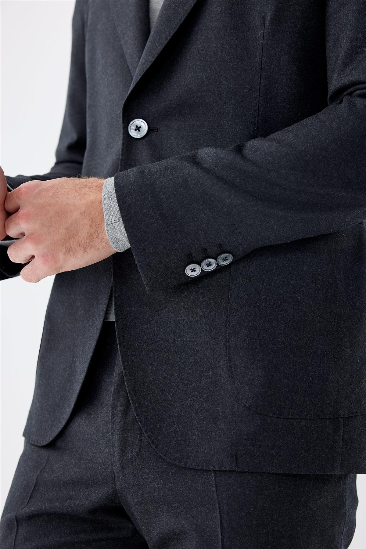 Antrasit Gri Yün Takım Elbise 