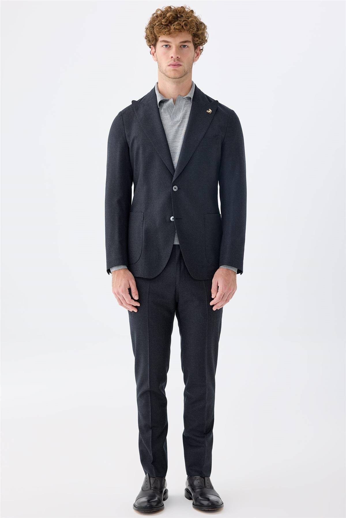 Antrasit Gri Yün Takım Elbise 