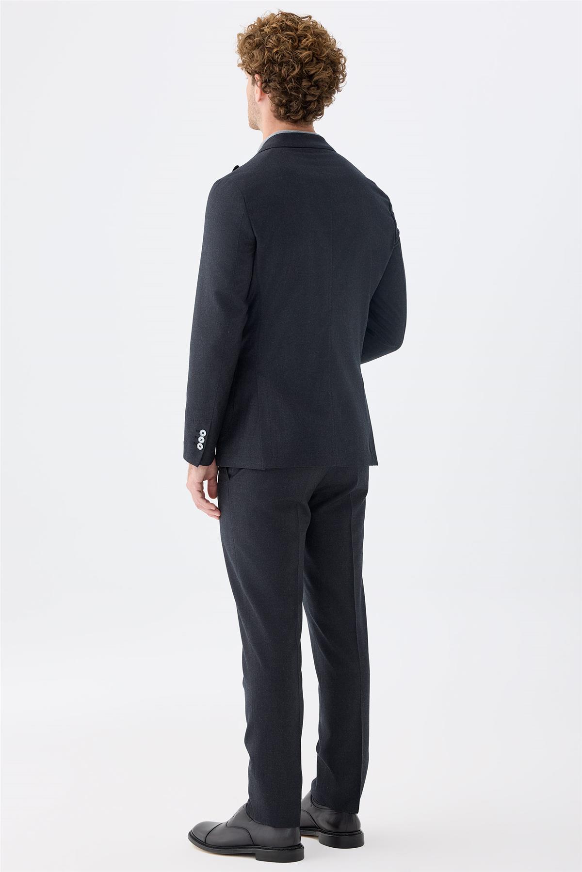 Antrasit Gri Yün Takım Elbise 