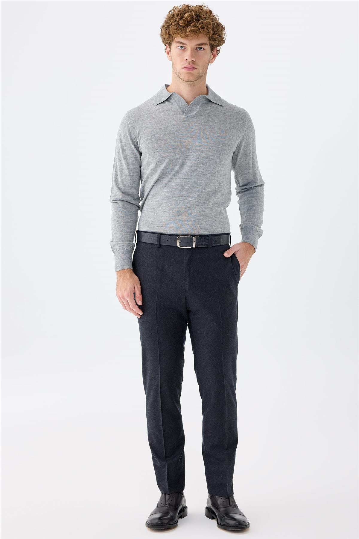 Antrasit Gri Yün Takım Elbise 