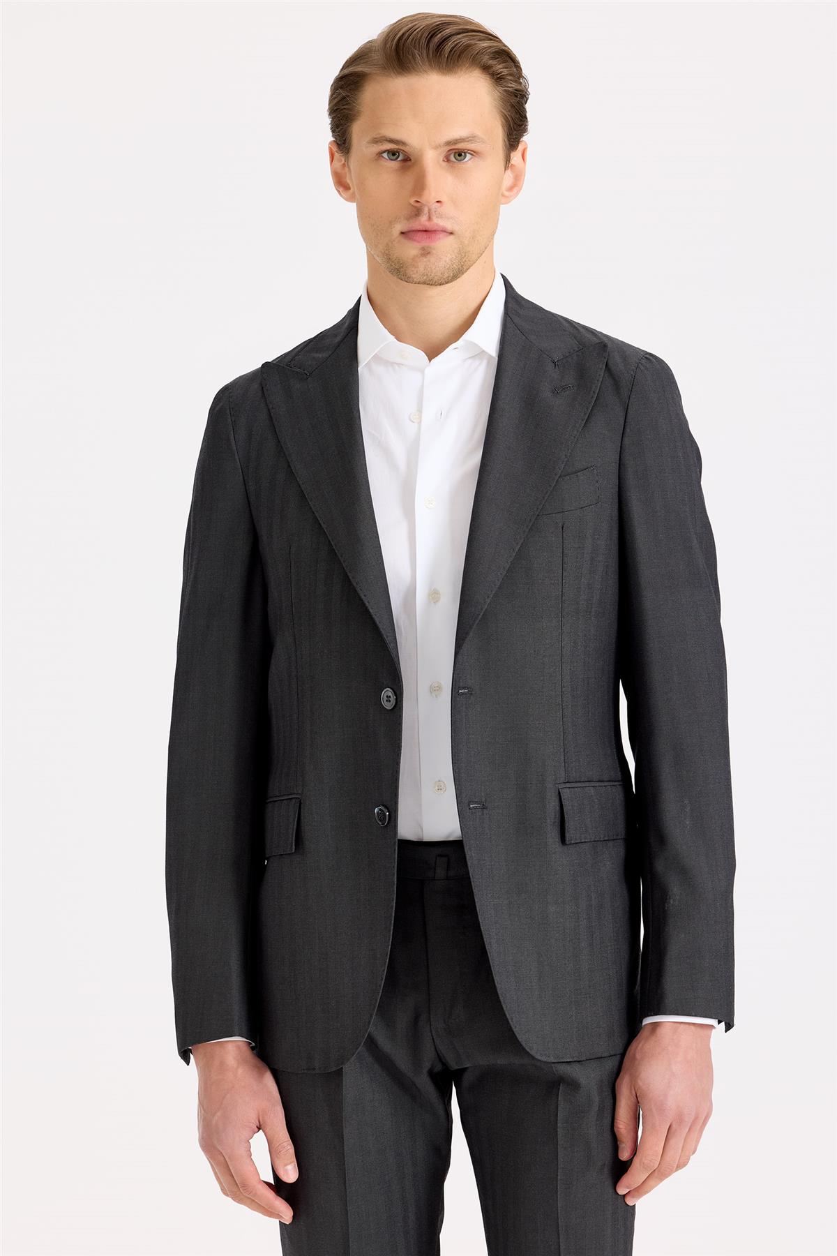 Antrasit Gri Yün Takım Elbise