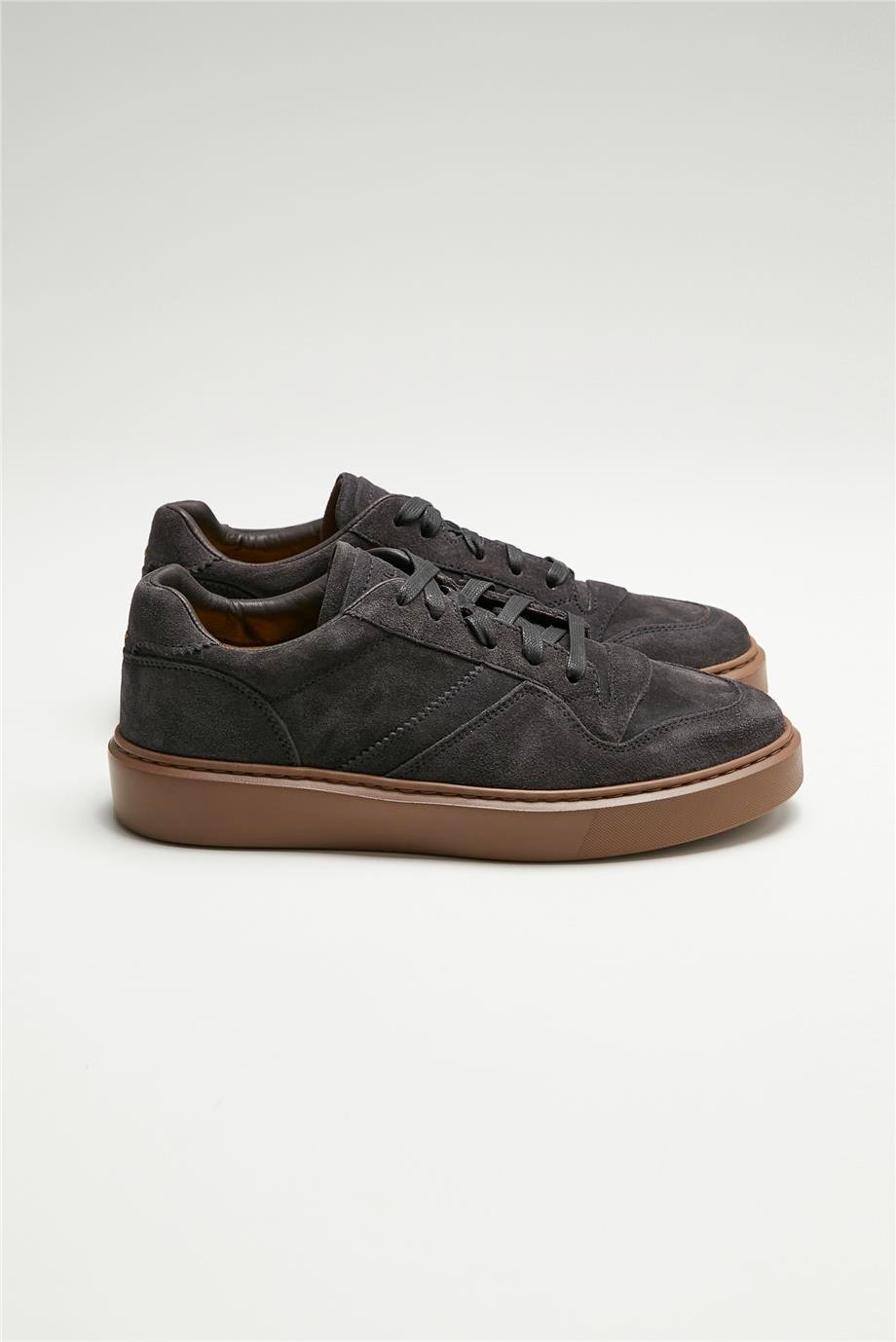 Antrasit Renk Deri Sneaker