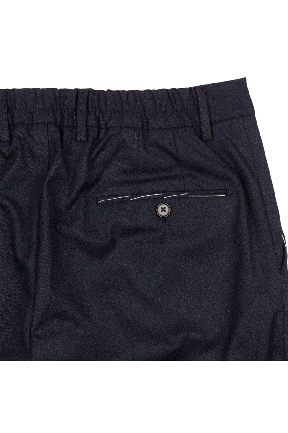 Baglioni Beli Lastikli Lacivert Spor Yün Pantolon