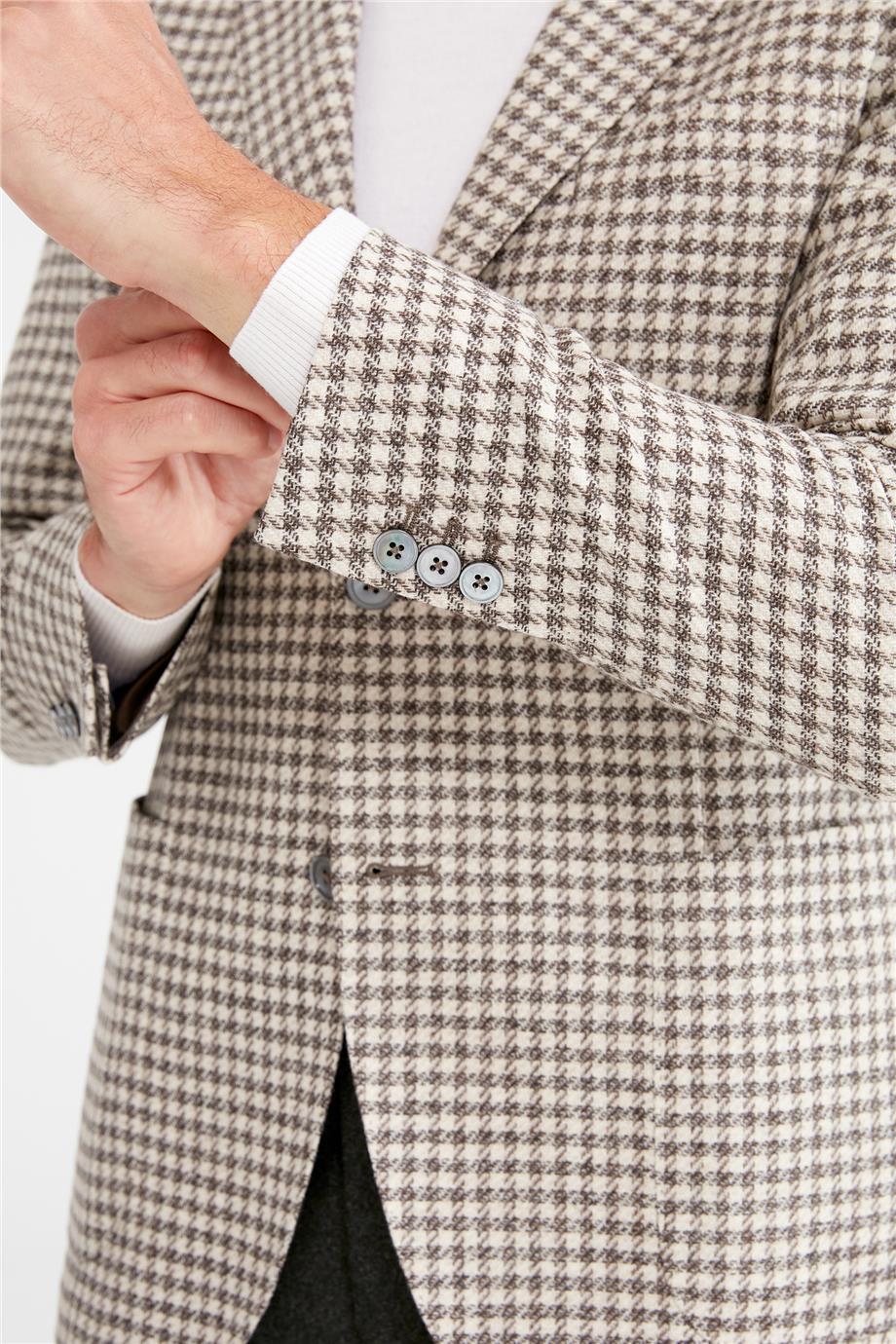 Bej Kahve Yün Kaşmir Ceket