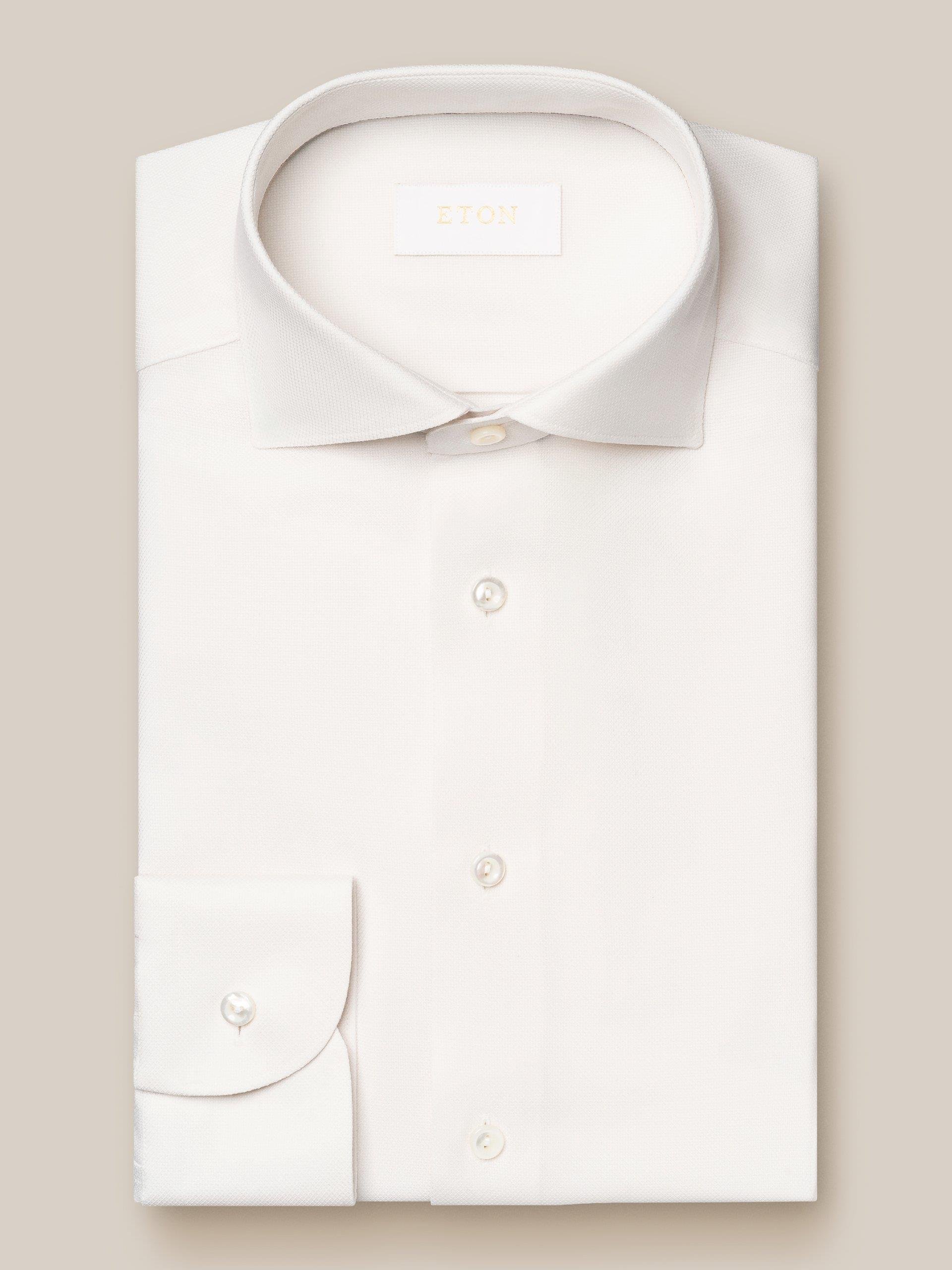 Bej Oxford Merino Yün Gömlek 