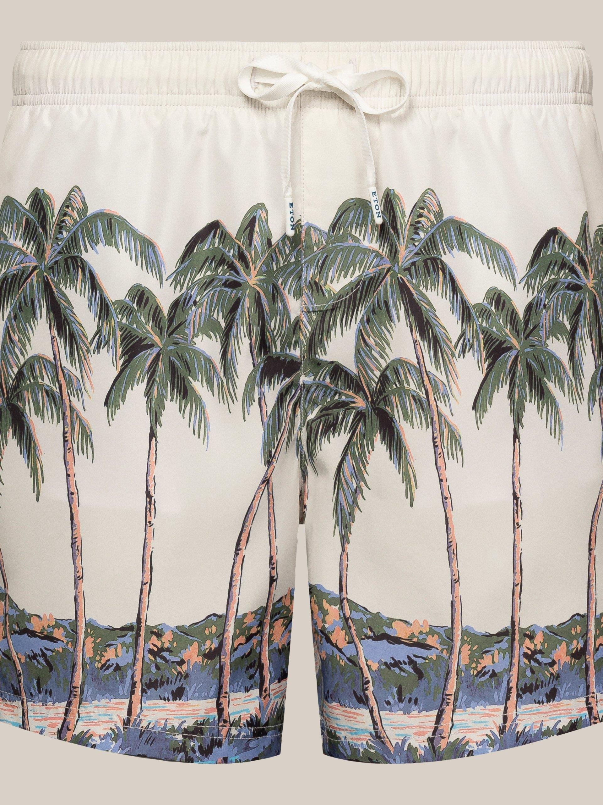 Bej Palmiye Desenli Mayo