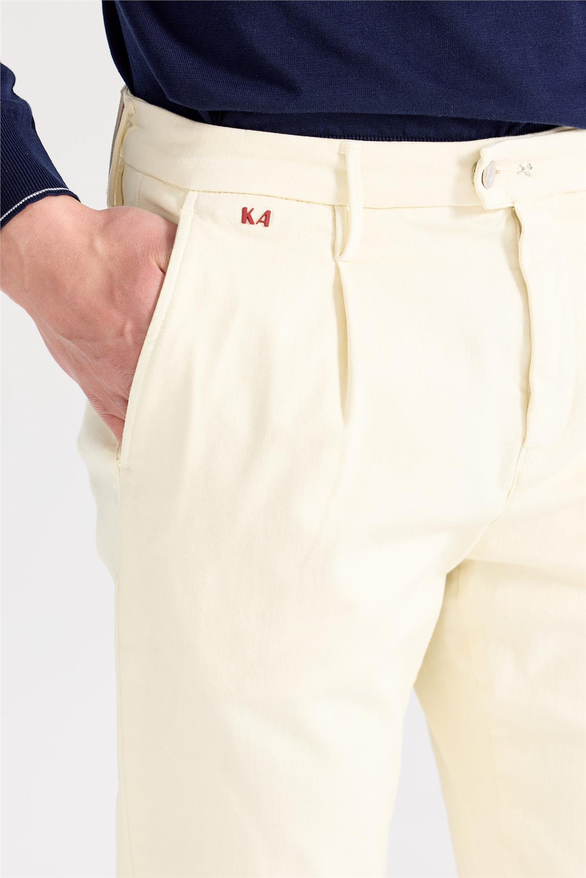 Bej Pamuk Chino Pantolon