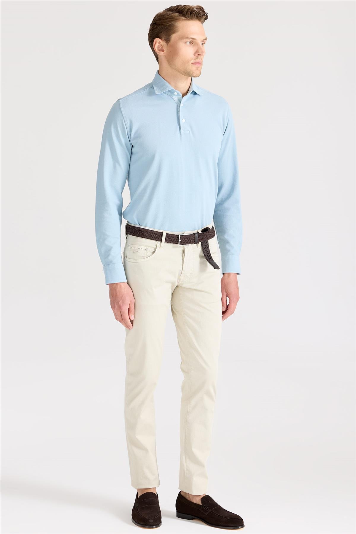 Bej Pamuk Chino Pantolon