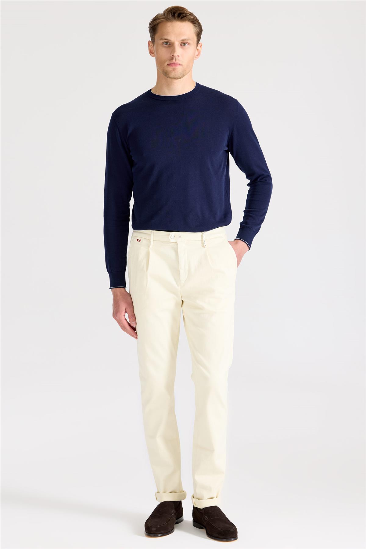 Bej Pamuk Chino Pantolon