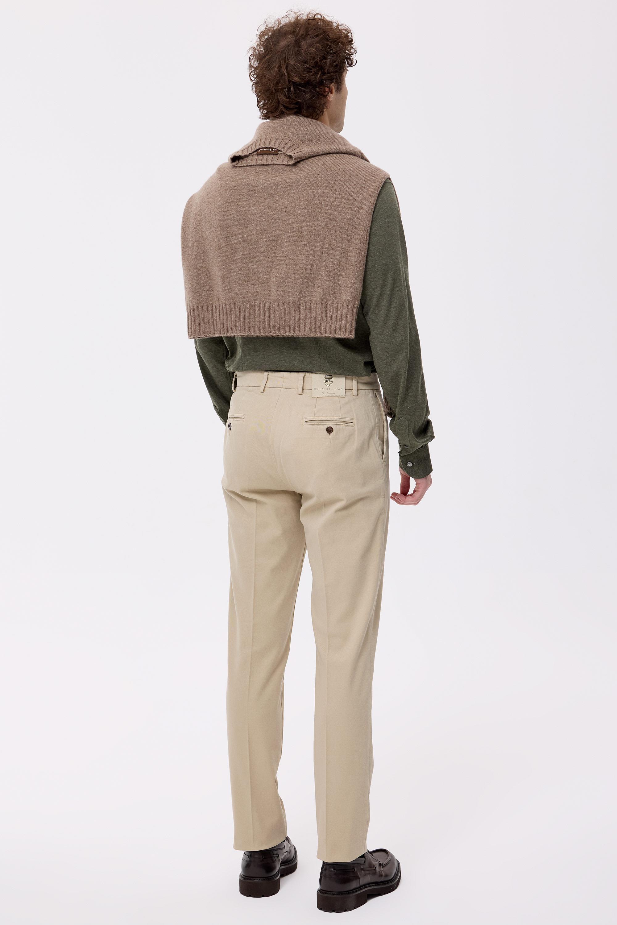 Bej Pamuk Kaşmir Chino Pantolon
