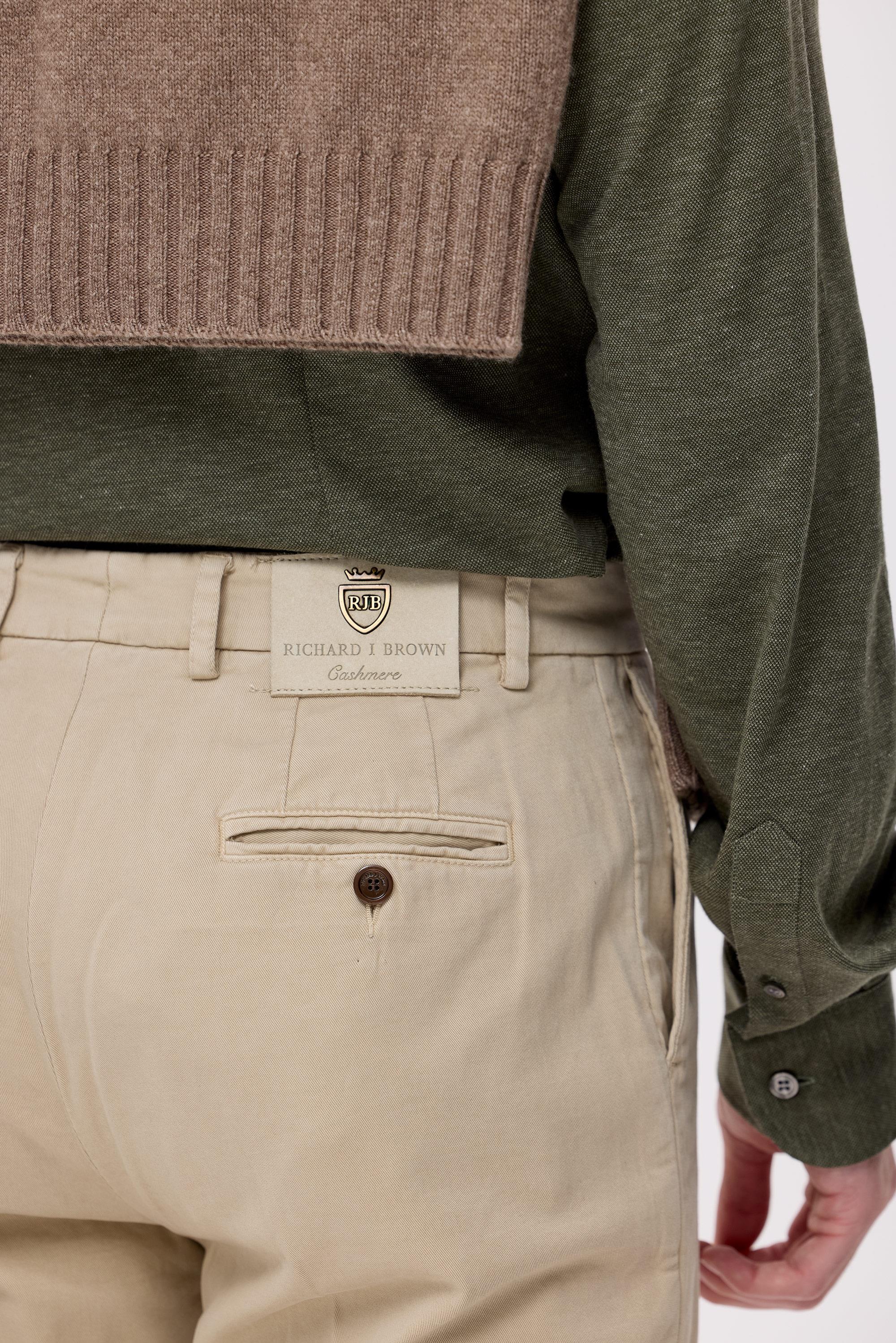Bej Pamuk Kaşmir Chino Pantolon