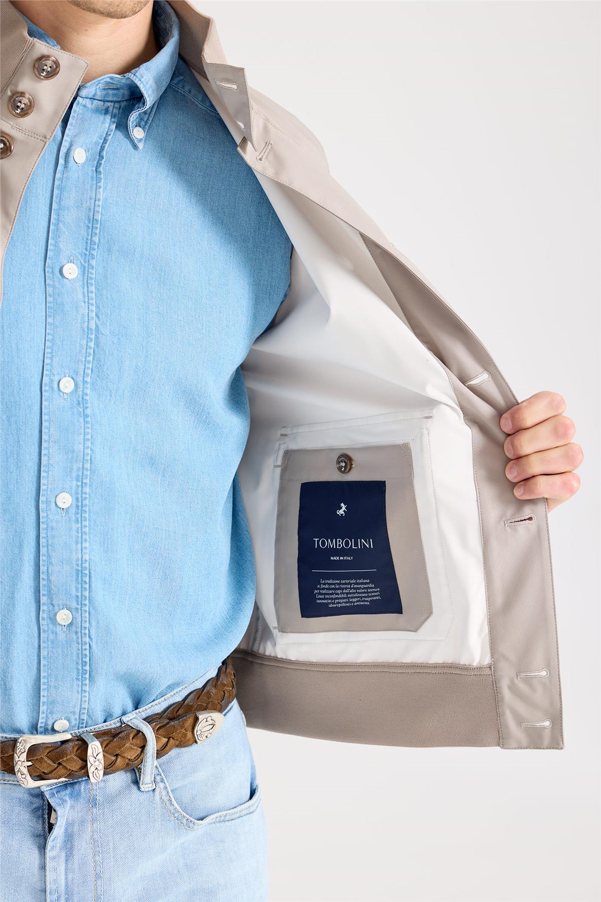 Bej Teknik Bomber Yağmurluk