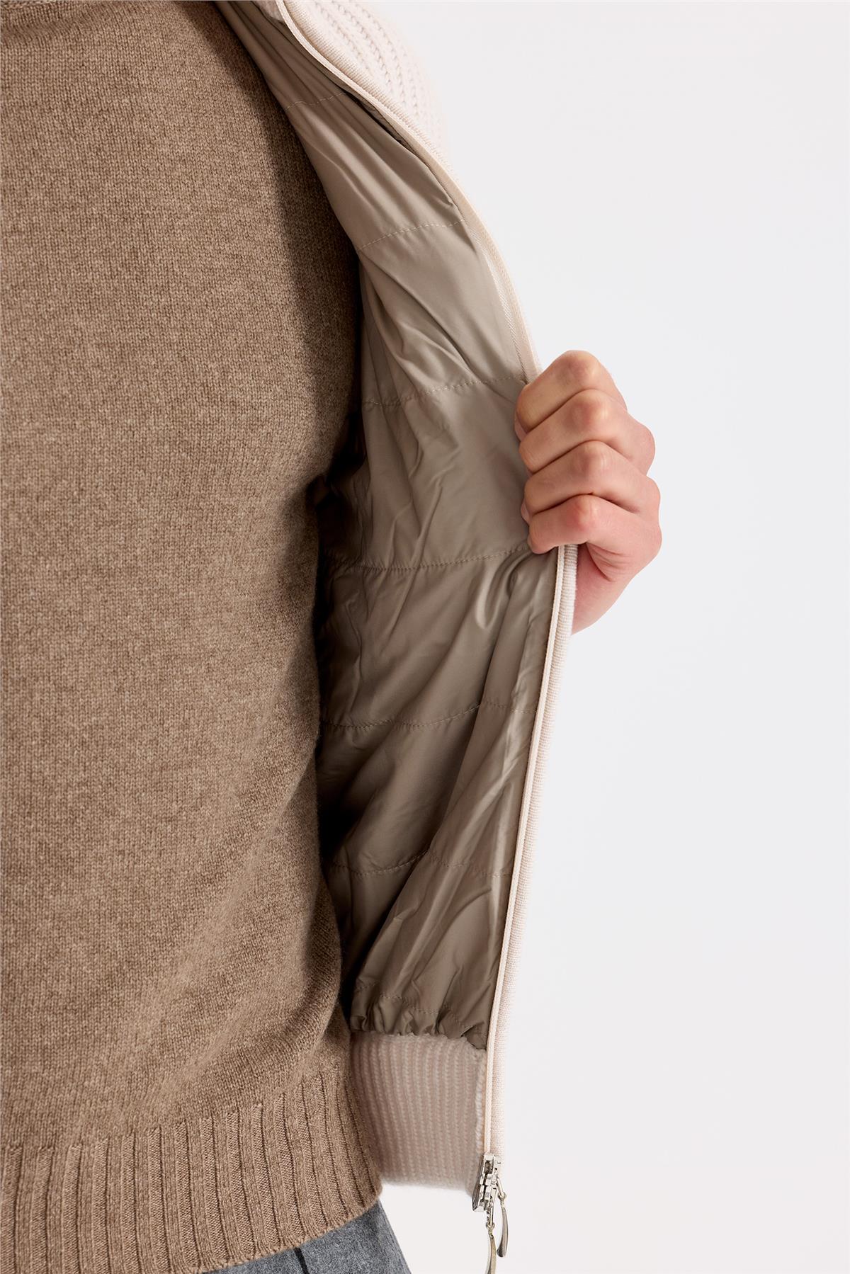 Bej Yün Kaşmir Triko Mont