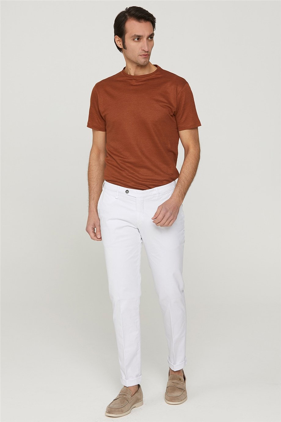 White Chino Cotton Men's Trousers