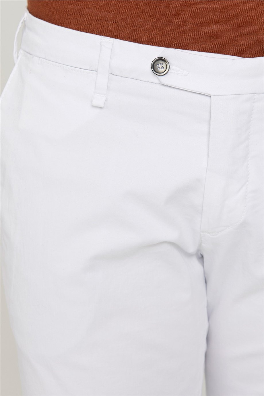White Chino Cotton Men's Trousers