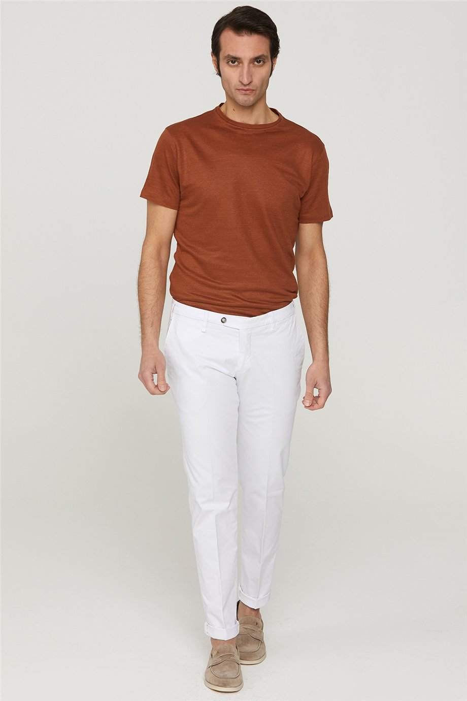 White Chino Cotton Men's Trousers