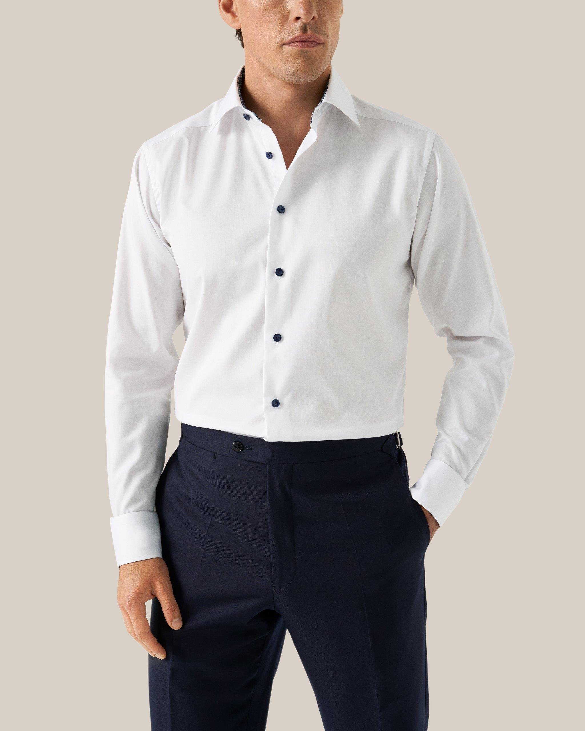 Beyaz Çiçek Desenli Pamuk Gömlek