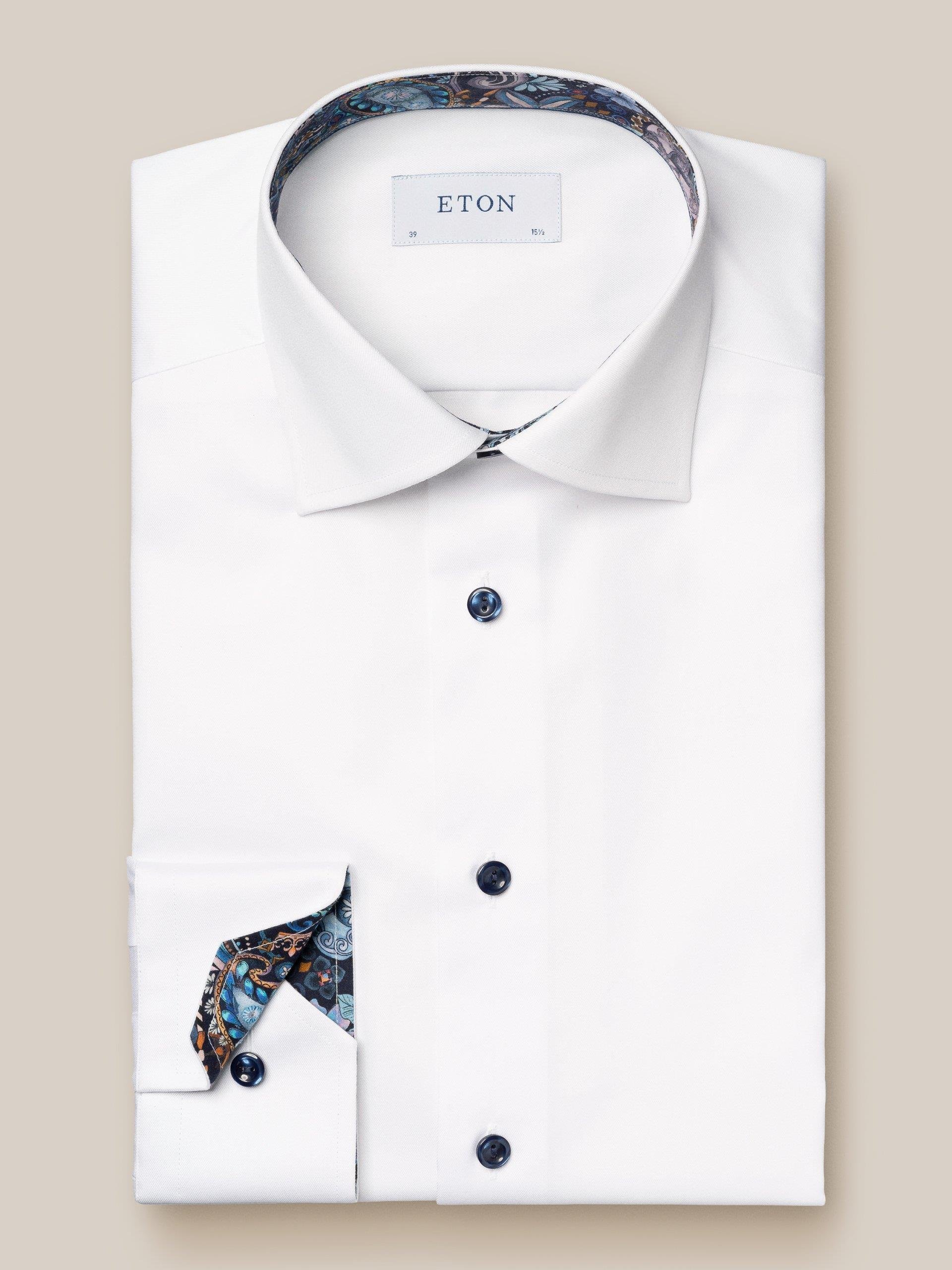 Beyaz Çiçek Desenli Pamuk Gömlek