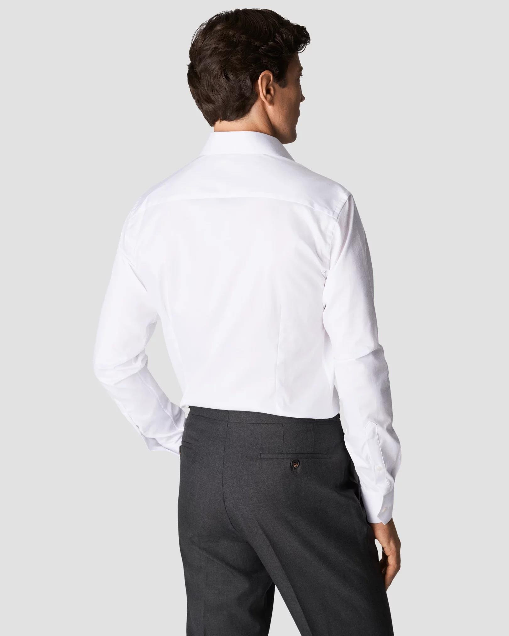 Beyaz Comfort Esnek Pamuk Twill Gömlek