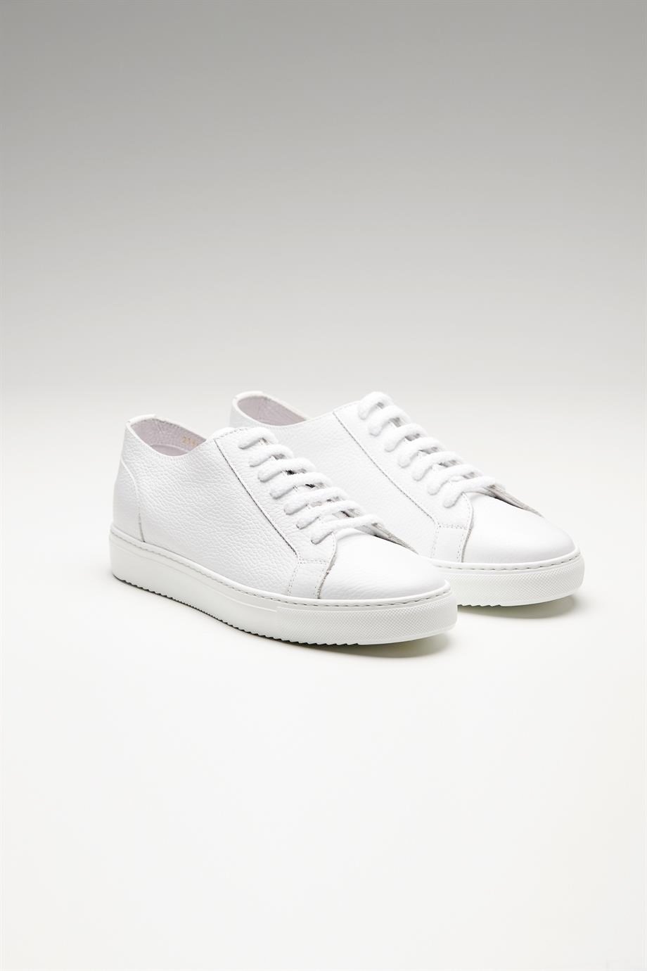 Beyaz Erkek Deri Sneaker