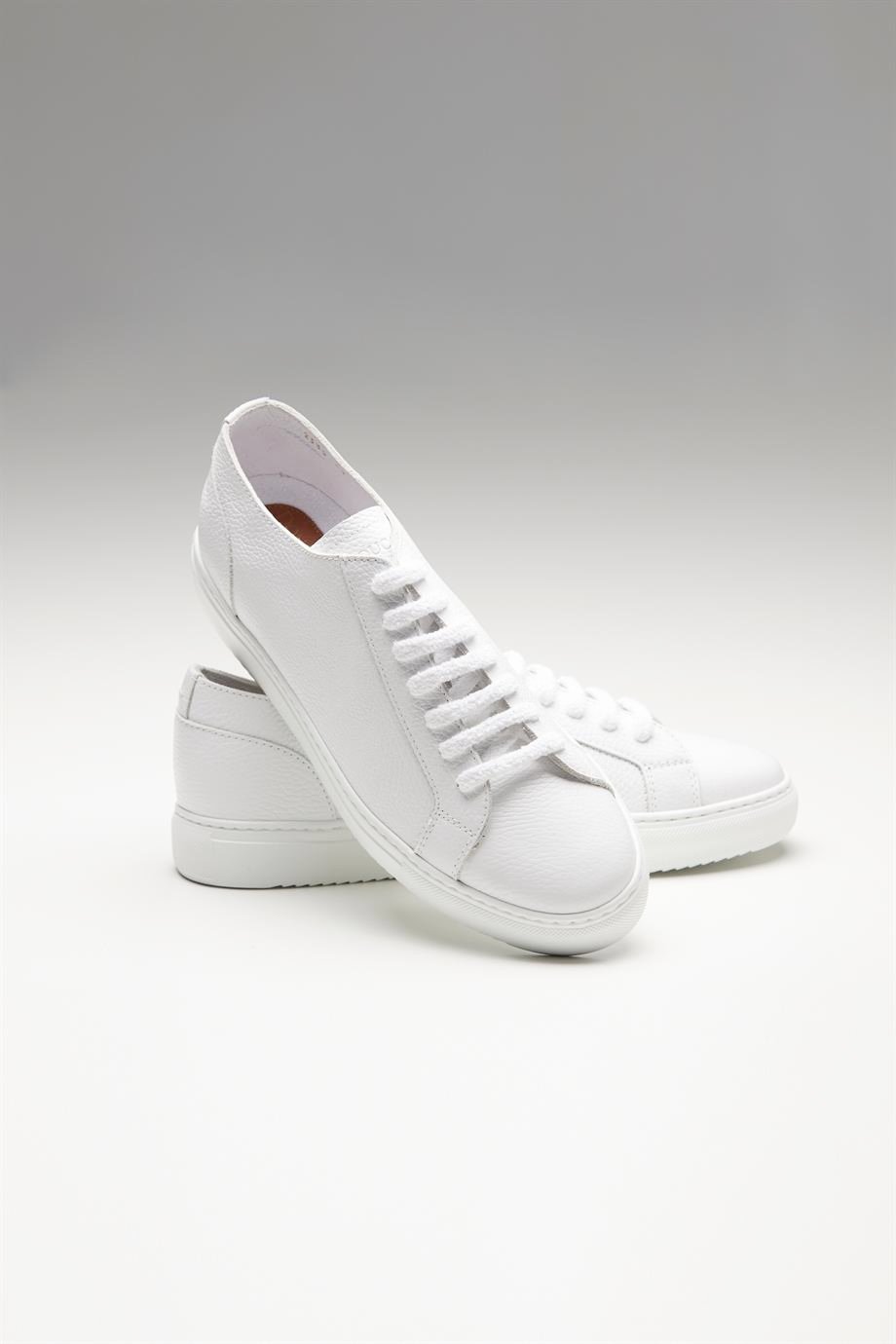 Beyaz Erkek Deri Sneaker