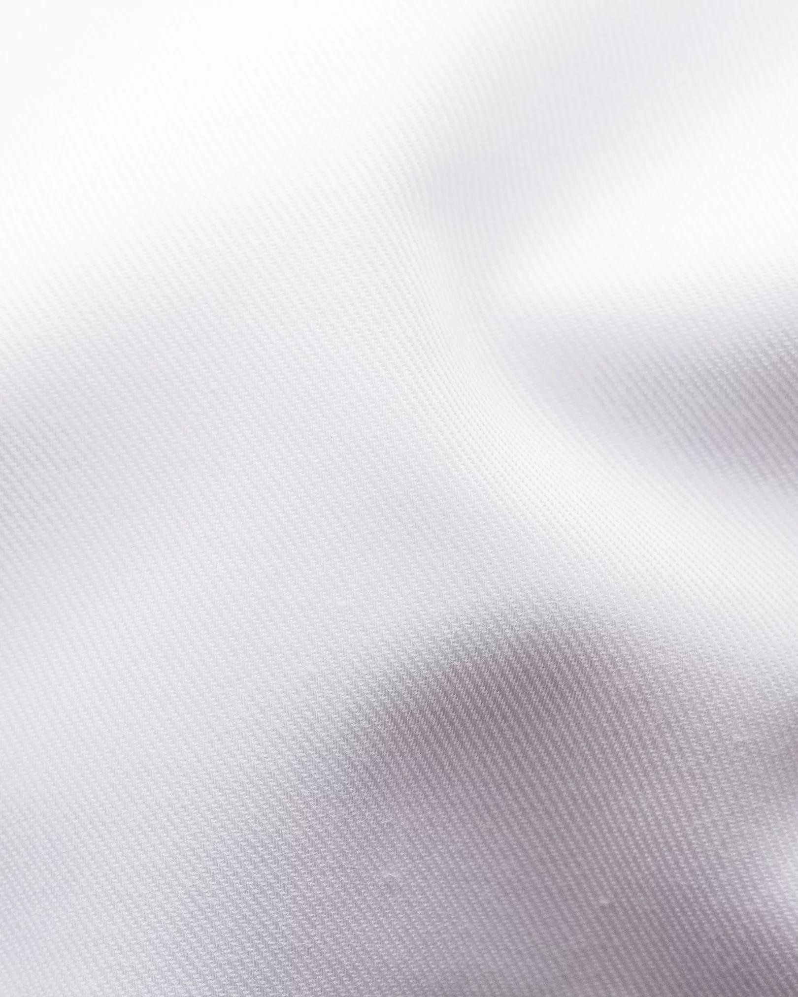 Beyaz Esnek Pamuk Twill Gömlek