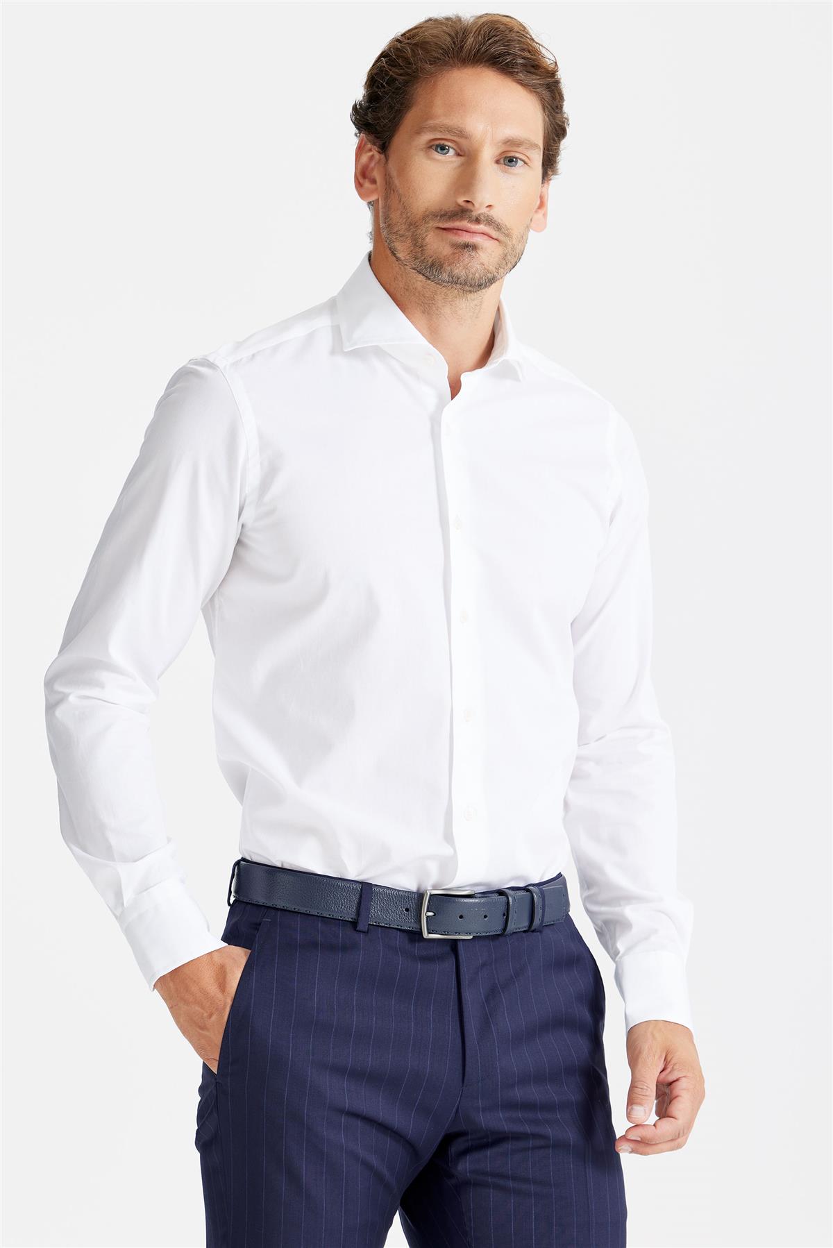 Beyaz Klasik Pamuk Gömlek