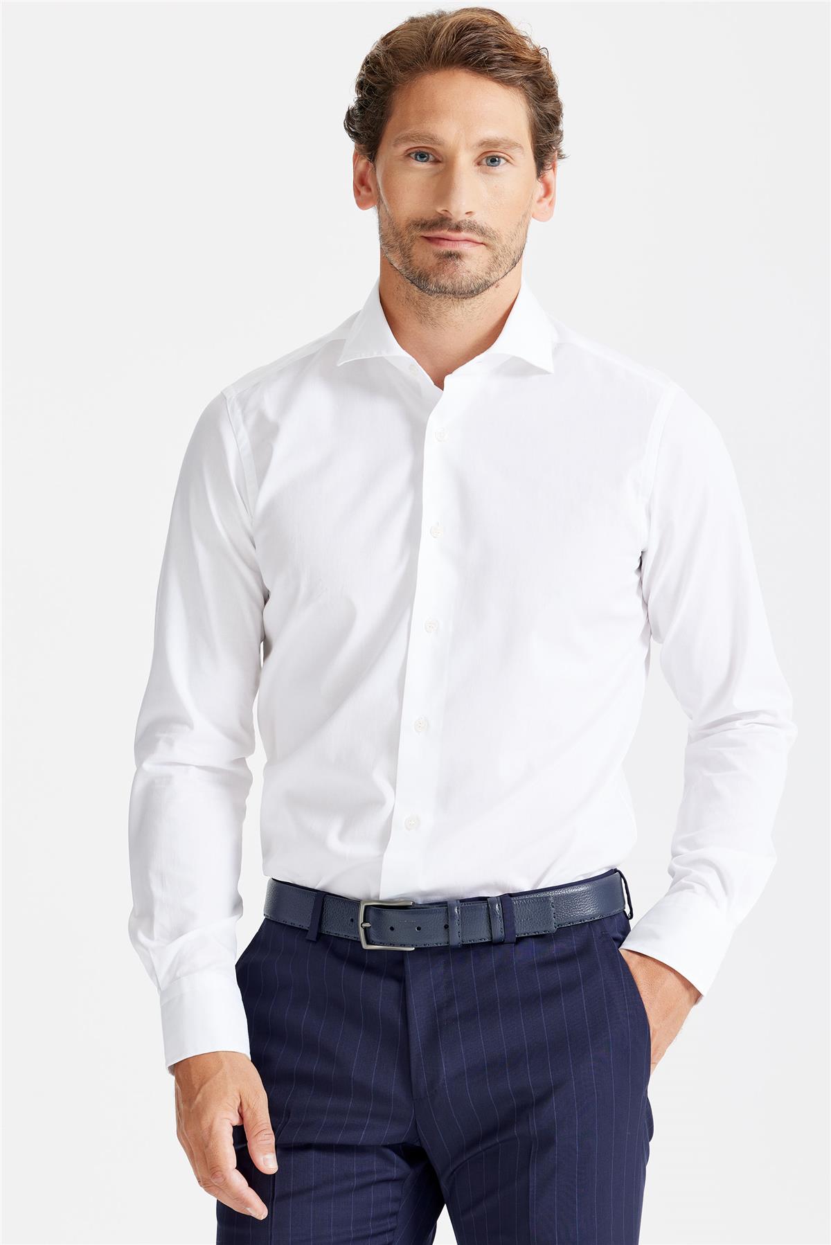 Beyaz Klasik Pamuk Gömlek