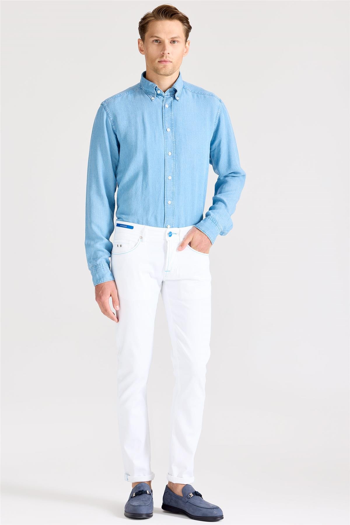 Beyaz Murano Pamuk Denim Pantolon