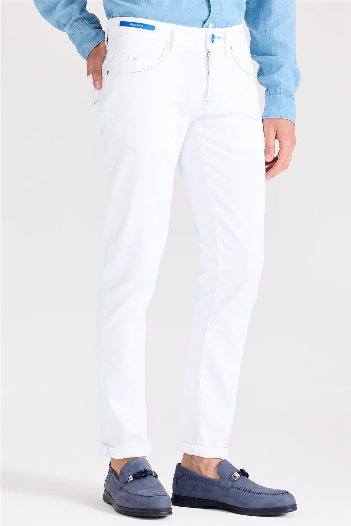 Beyaz Murano Pamuk Denim Pantolon