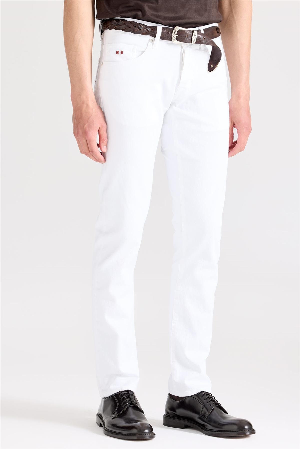 Beyaz Pamuk Denim Pantolon