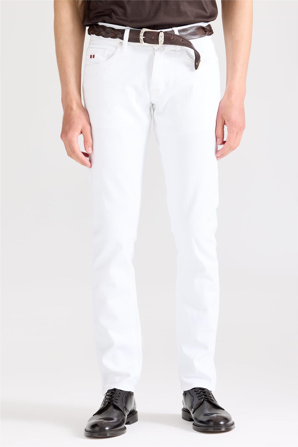 Beyaz Pamuk Denim Pantolon