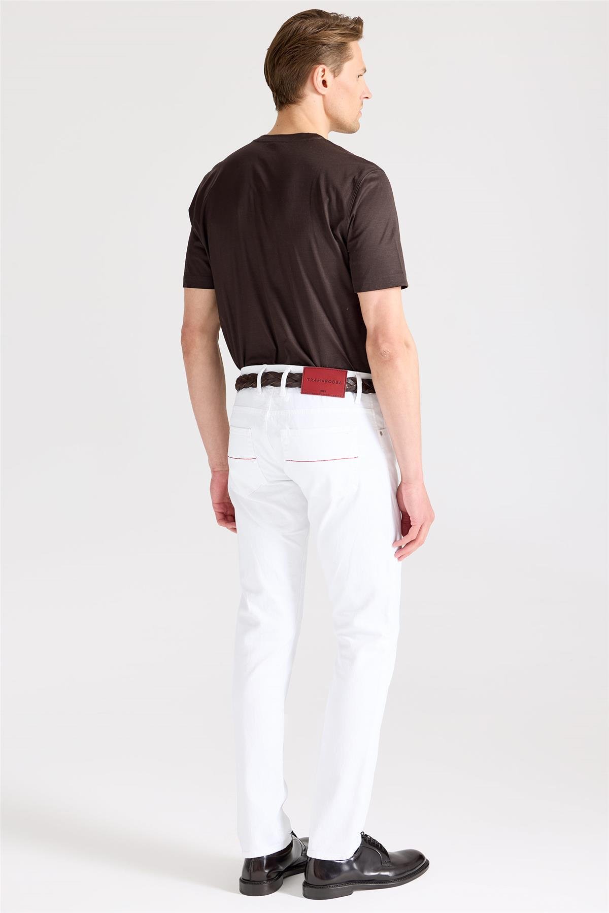 Beyaz Pamuk Denim Pantolon