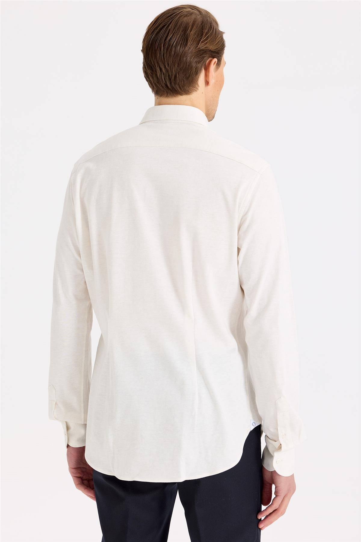 Beyaz Pamuk Kaşmir Gömlek