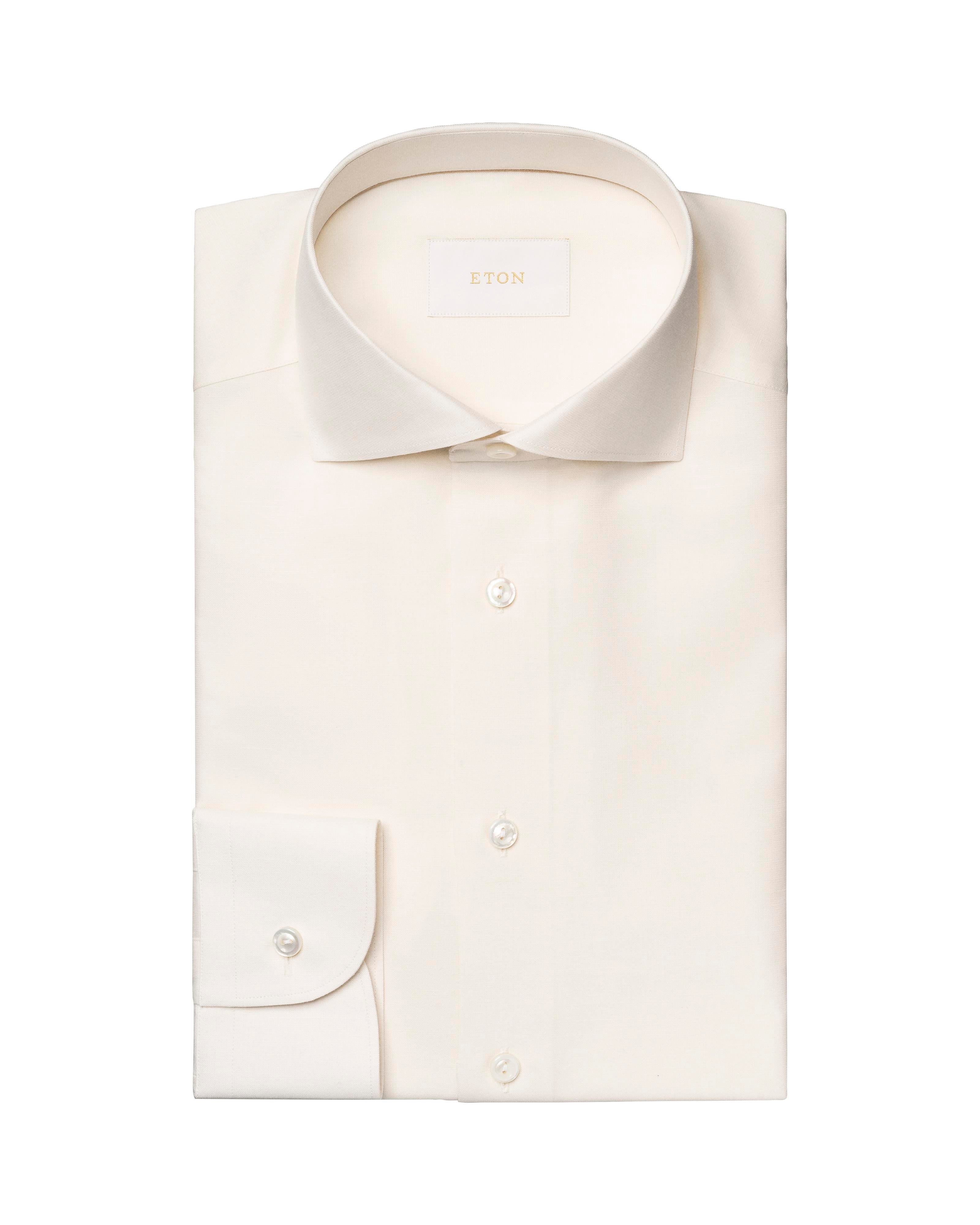 Beyaz Pamuk Keten İpek Gömlek 