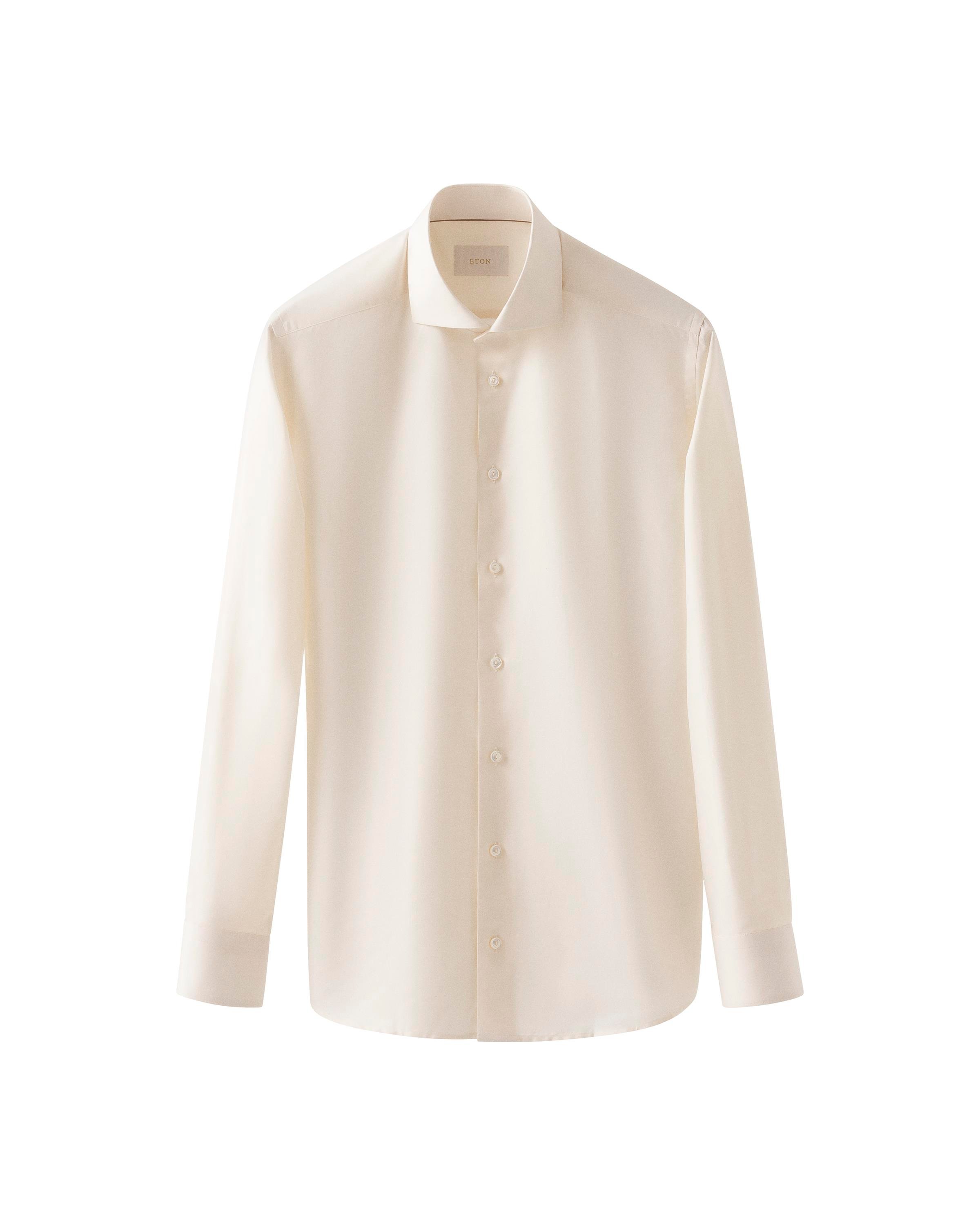 Beyaz Pamuk Keten İpek Gömlek 