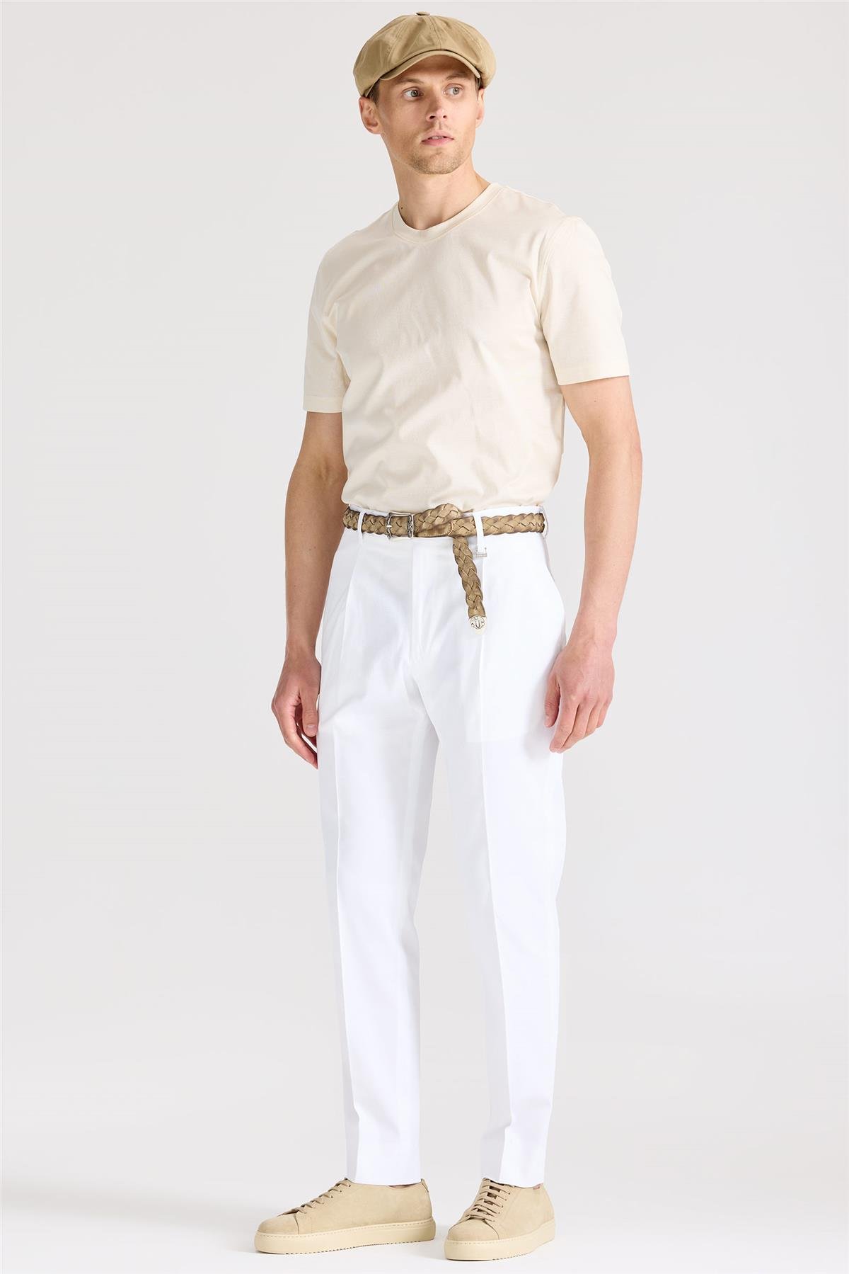 Beyaz Pamuk Pantolon 