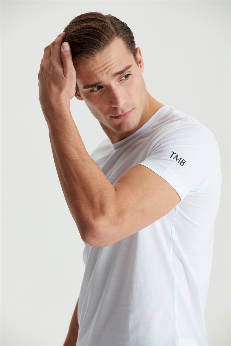 Beyaz Pamuk Saten T-shirt