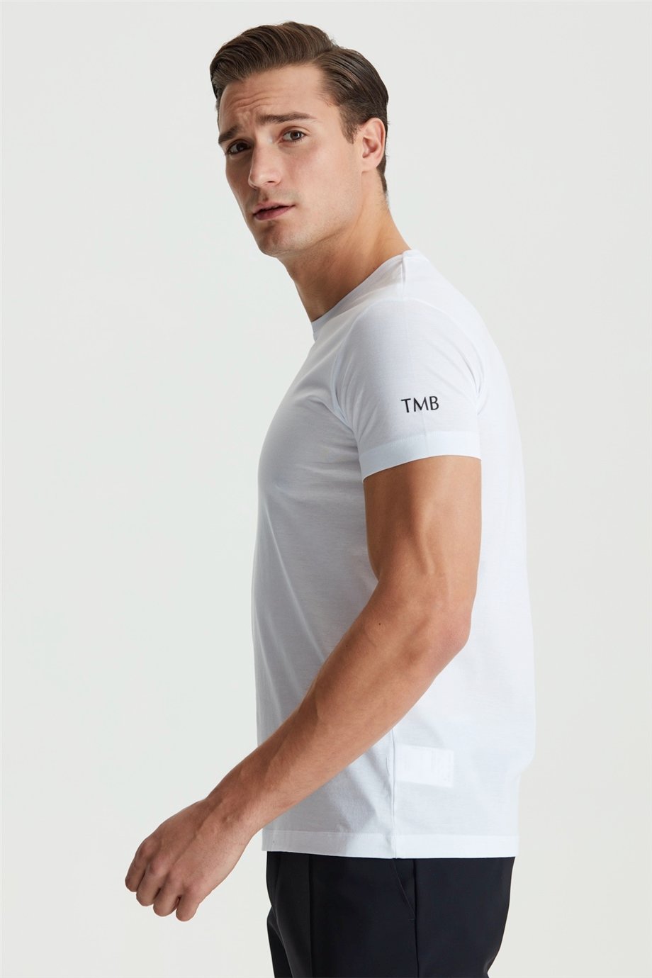 Beyaz Pamuk Saten T-shirt