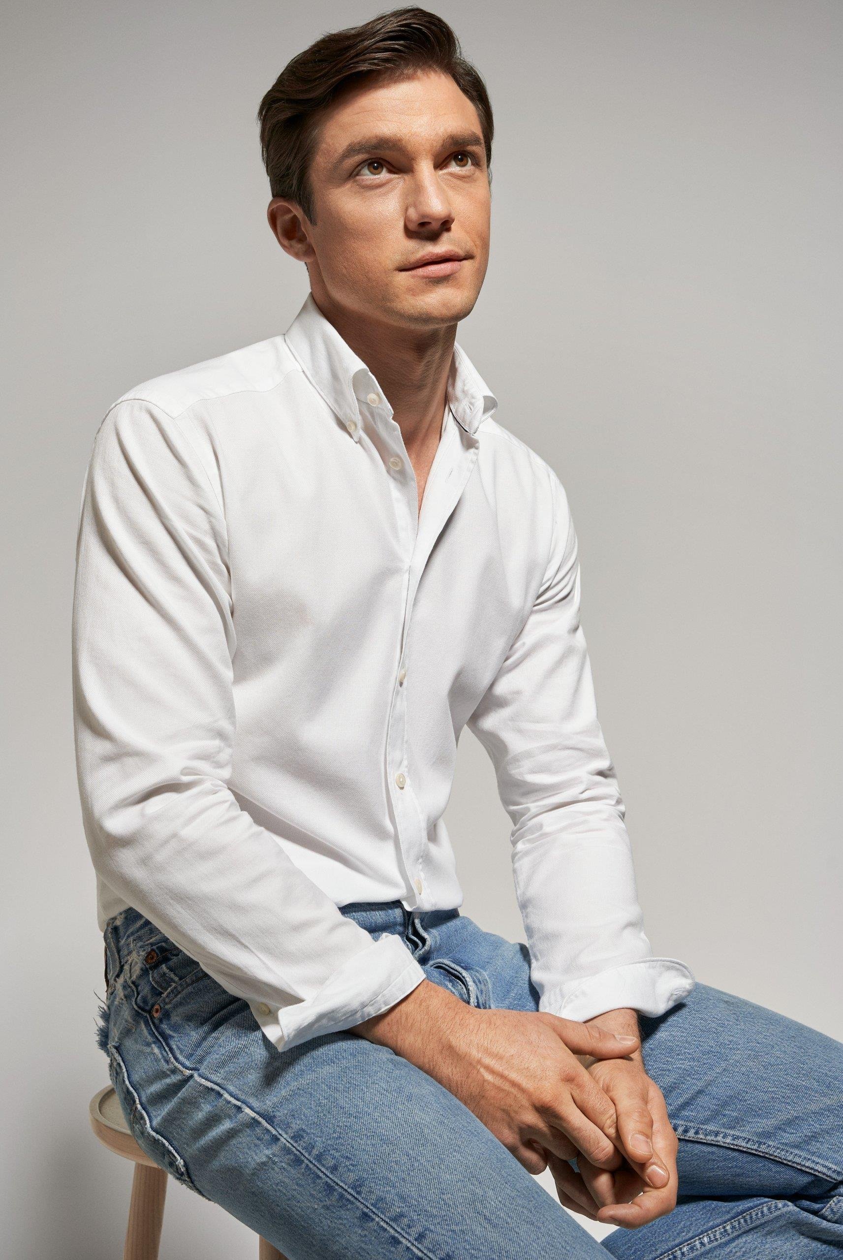 Beyaz Royal Oxford Pamuk Gömlek